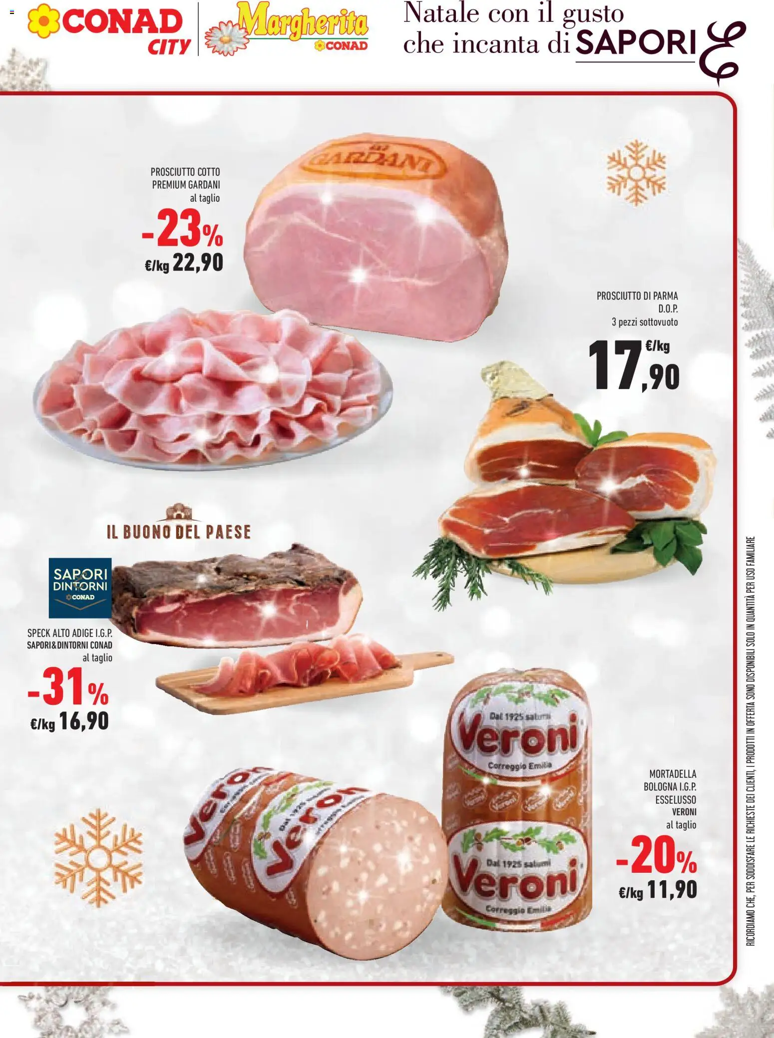 Volantino Conad del 15.12.2025 | Pagina: 11 | Prodotti: Speck, Prosciutto di Parma, Prosciutto, Mortadella