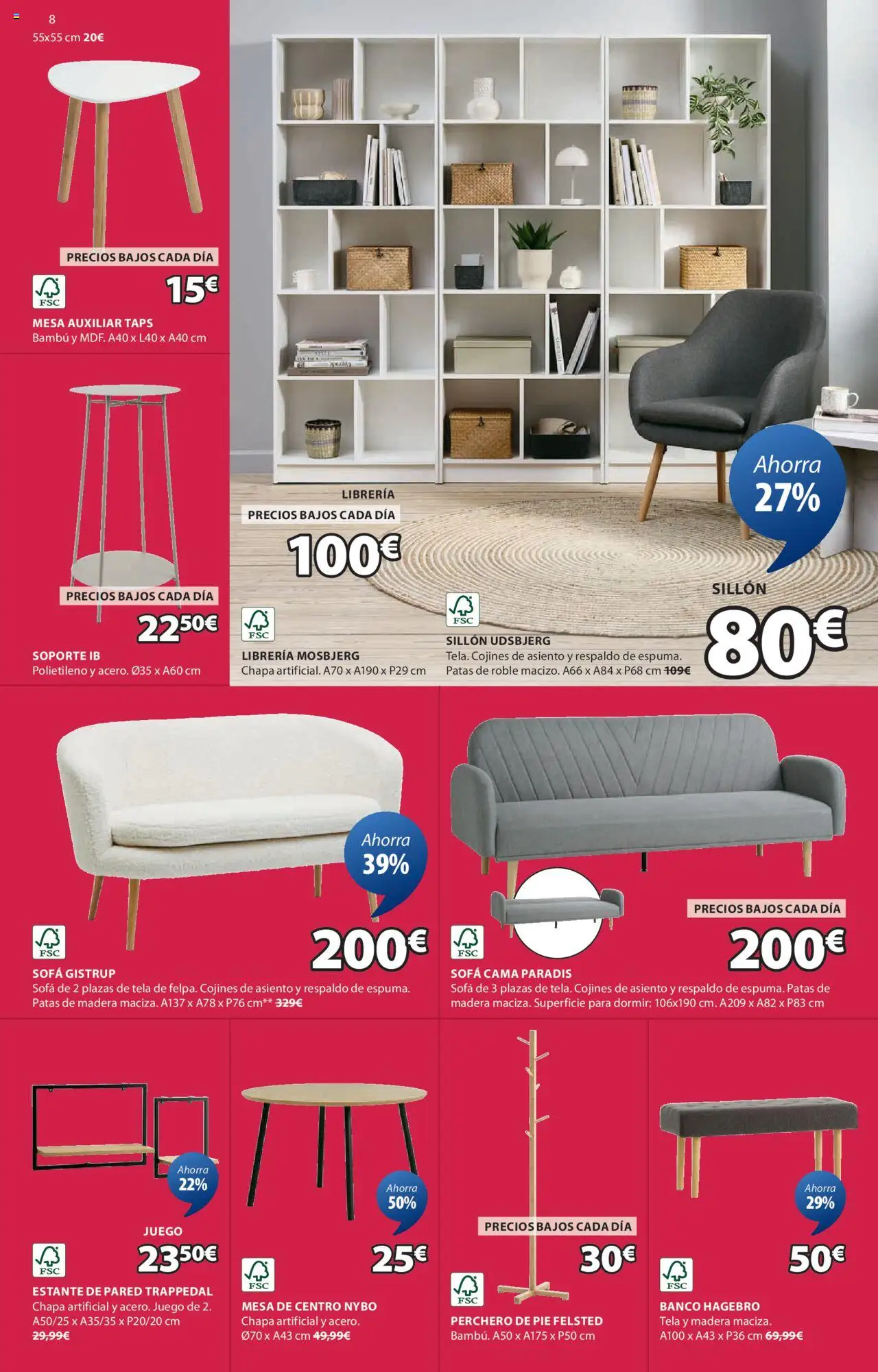 JYSK - Grandes ofertas │ válido desde el 26.06.2025 | Página: 9 | Productos: Perchero, Mesa auxiliar, Sofá, Estante