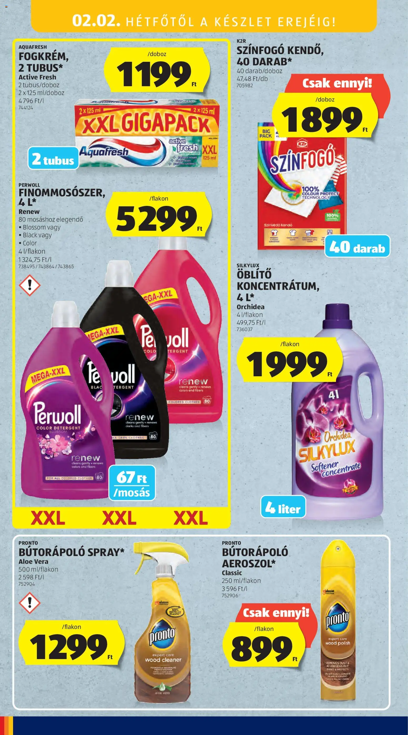 Aldi akciós ujság - amely érvényes a következő dátumtól: 29.01.2026 | Oldal: 14 | Termékek: Orchidea, Perwoll, Öblítő, Aloe vera