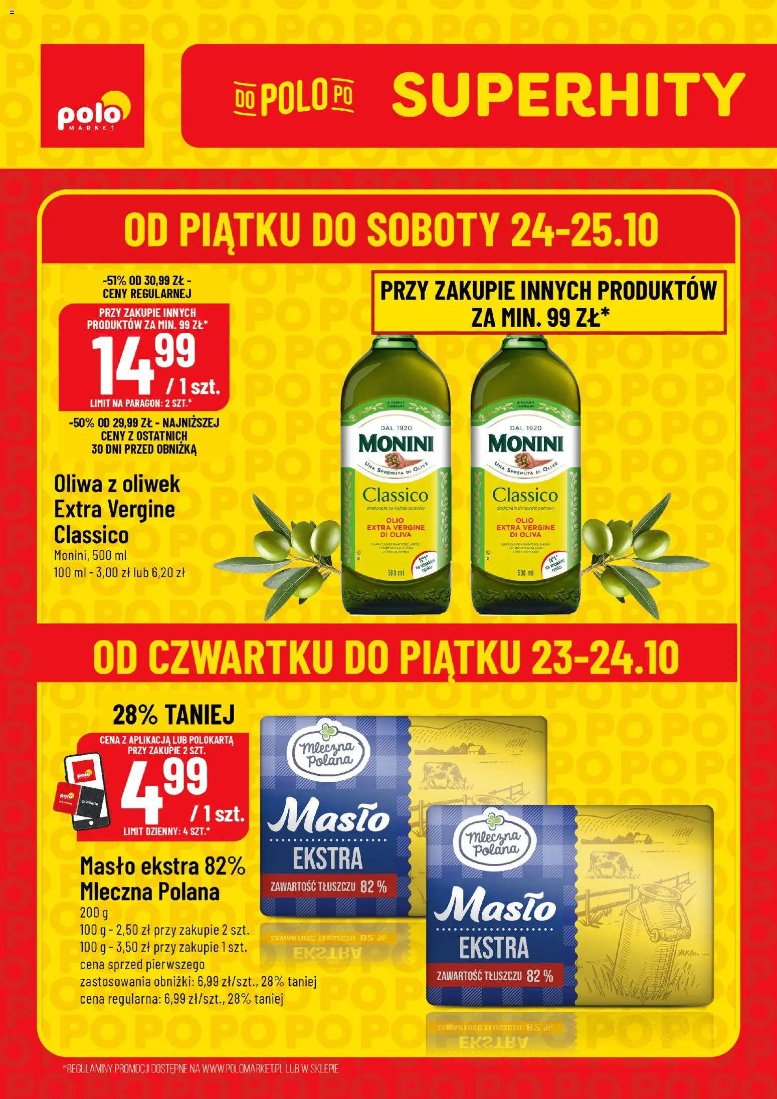 POLOmarket Gazetka - Super Hity od 23.10.2025 | Strona: 1 | Produkty: Oliwa z oliwek, Masło