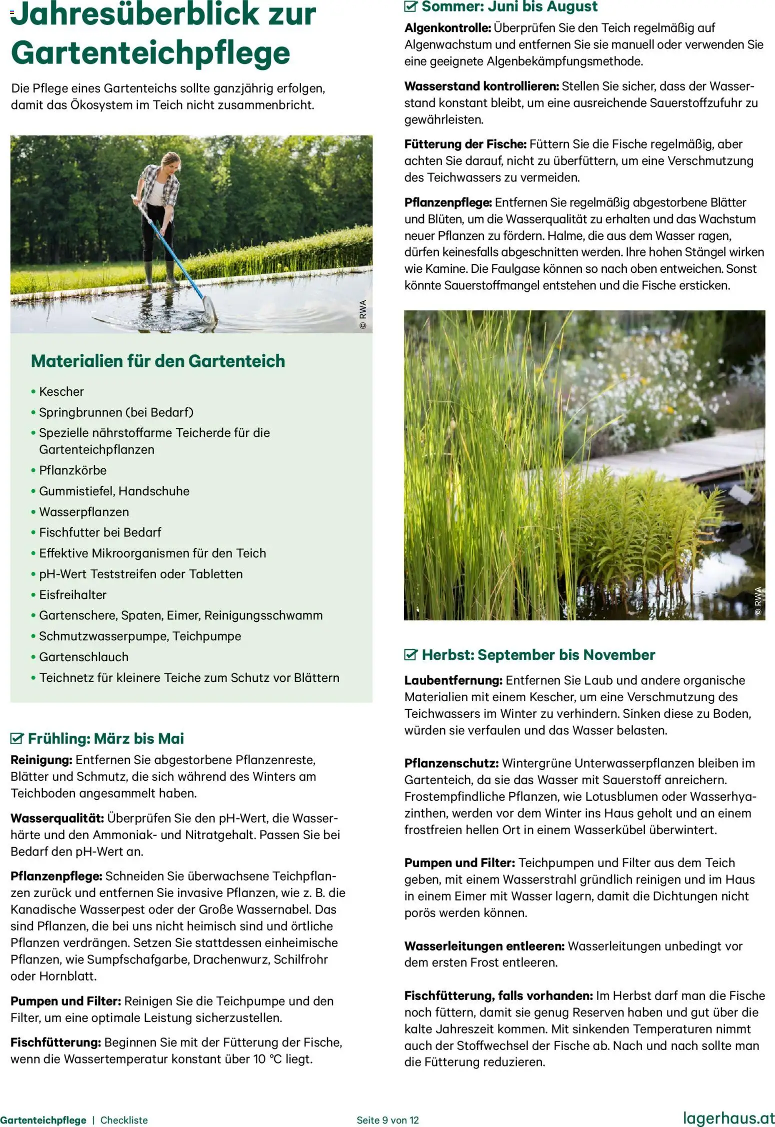 Lagerhaus  Checkliste Poolpflege und Gartenteichpflege gültig ab 12.11.2025 | Seite: 9 | Produkte: Wasser, Handschuhe