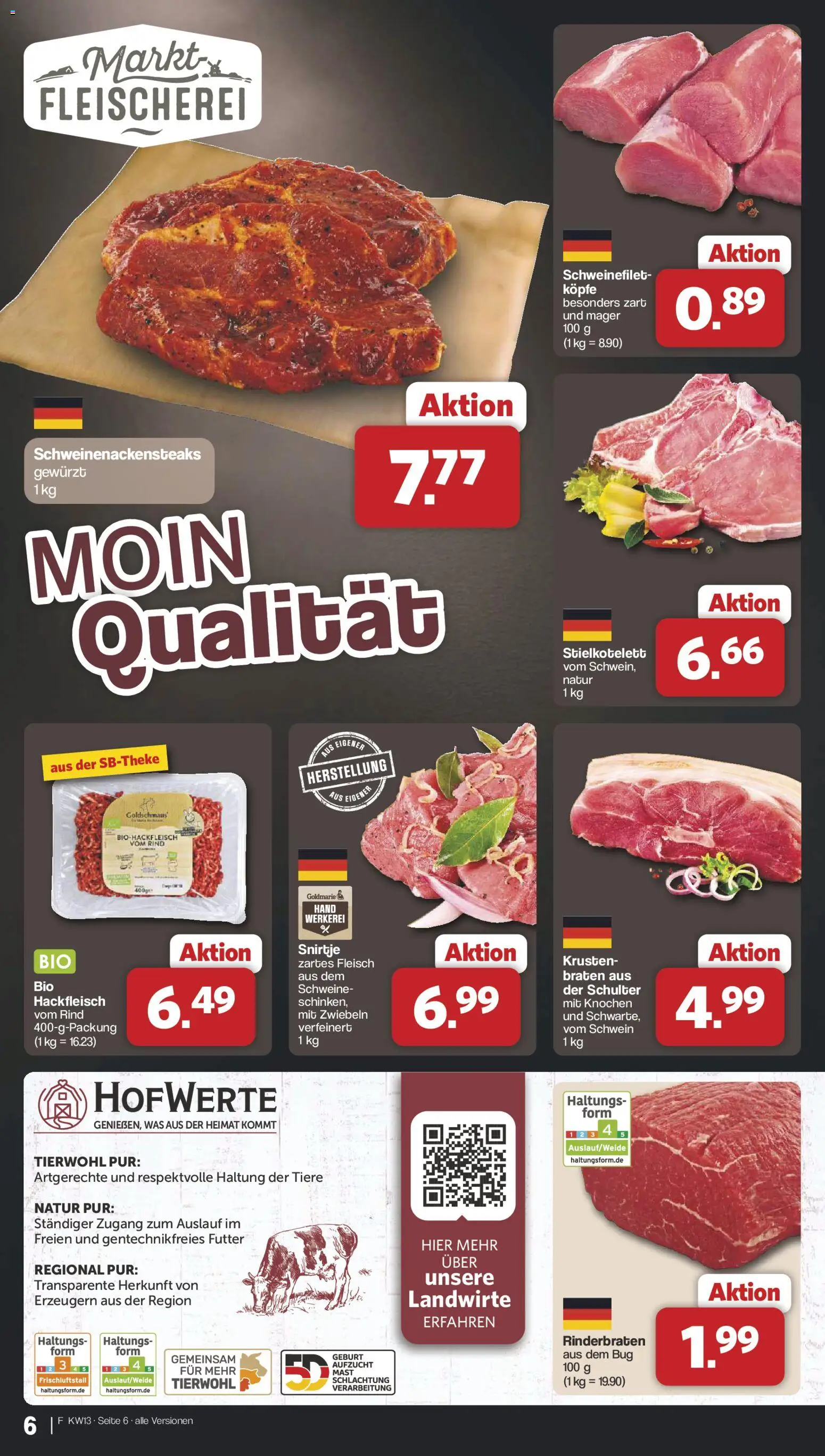 Famila Nordwest Prospekt 	 – gültig ab 23.03.2026 | Seite: 6 | Produkte: Schweinefilet, Zwiebeln, Fleisch, Hackfleisch