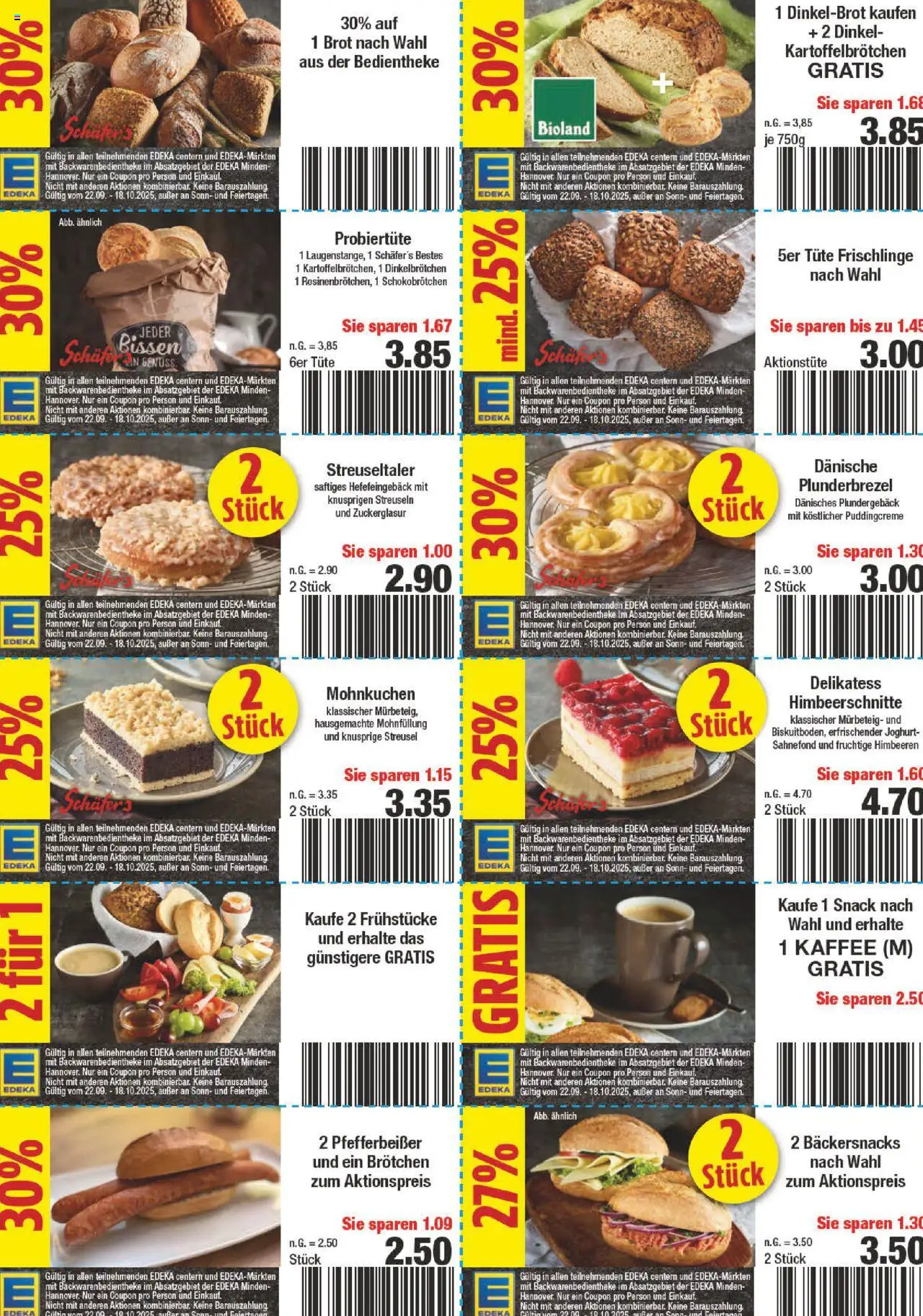Edeka Prospekt 	 – gültig ab 06.10.2025 | Seite: 20 | Produkte: Himbeeren, Joghurt, Kaffee, Brot