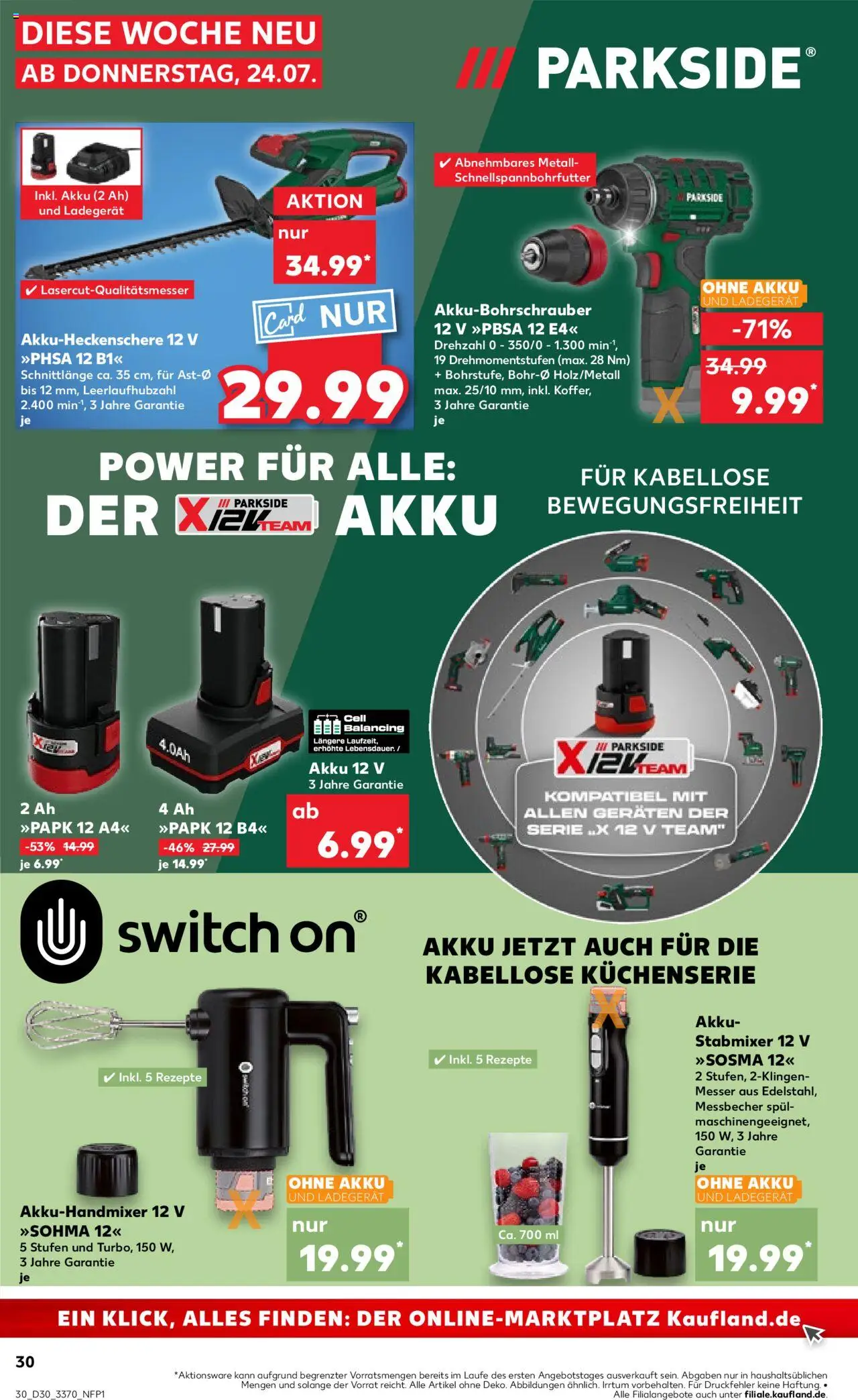 Kaufland Prospekt 	 - gültig ab dem 24.07.2025 | Seite: 30 | Produkte: Mixer, Stabmixer, Ladegerät