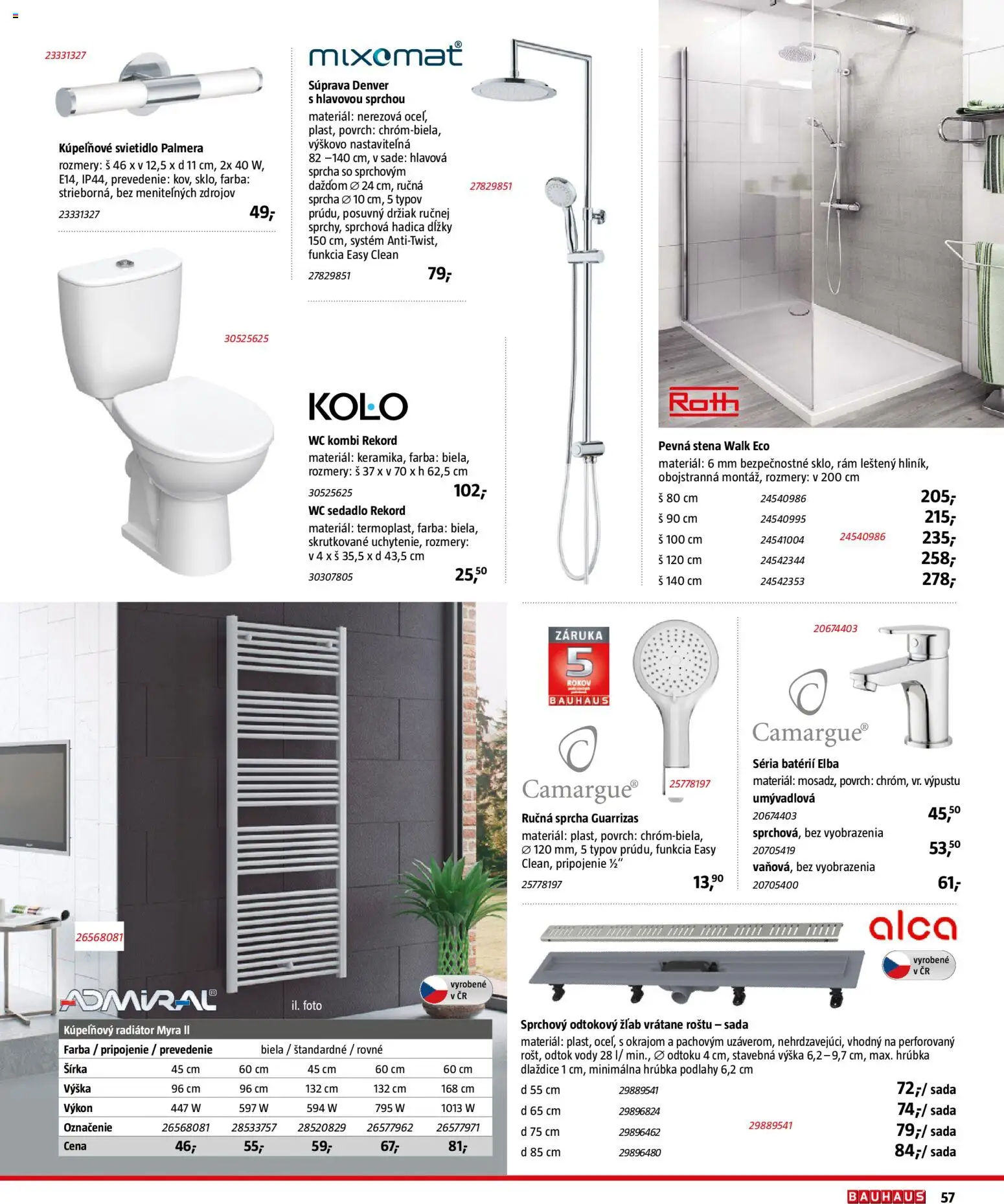 Nové Bauhaus akcie – leták je platný od 15.12.2025 | Strana: 57 | Produkty: Rám, Svietidlo, Sprcha