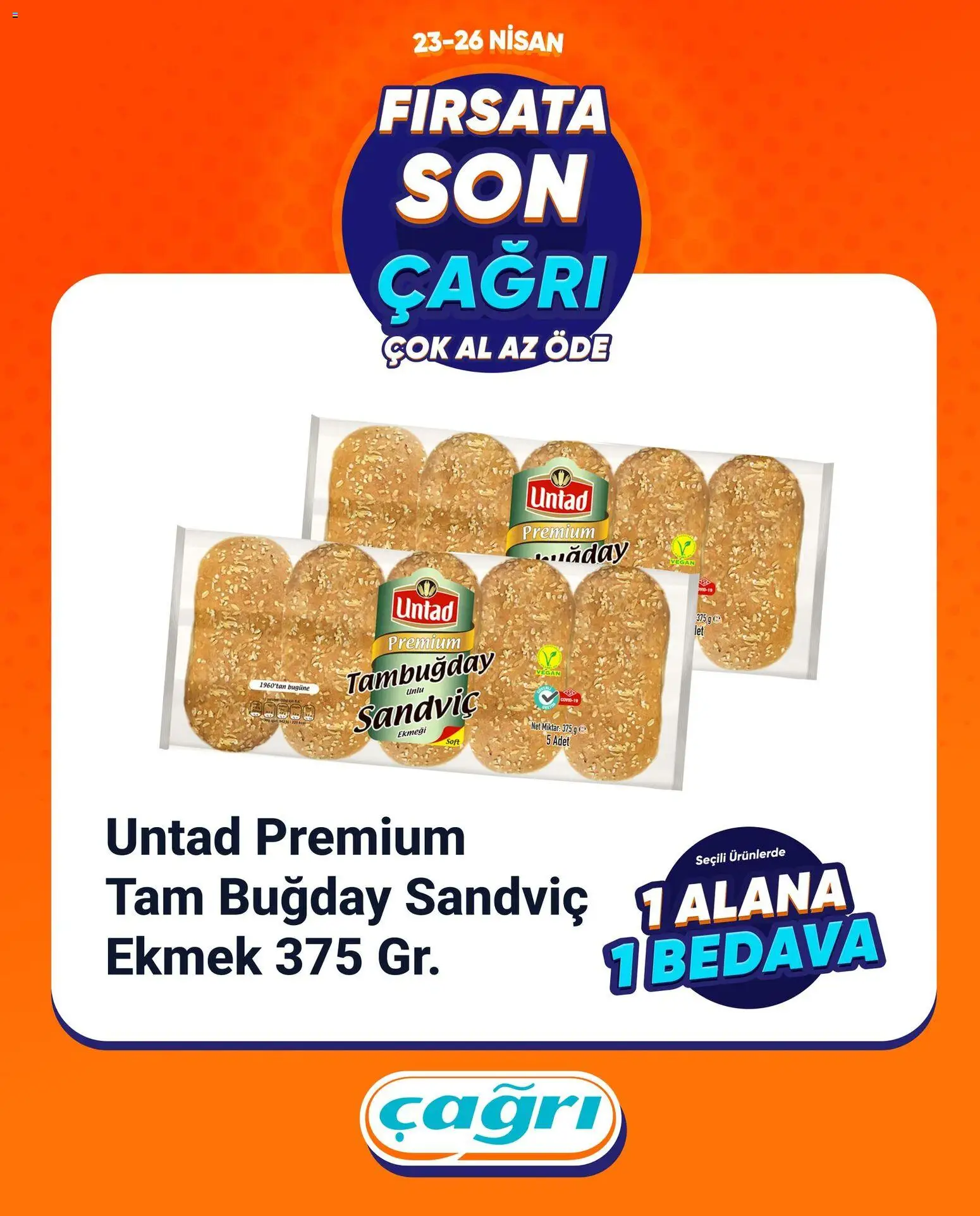 Çağrı Market - Fırsatlara Son Çağrı - 23.04.2026 tarihinden itibaren geçerlidir | Sayfa: 5 | Ürünler: Ekmek
