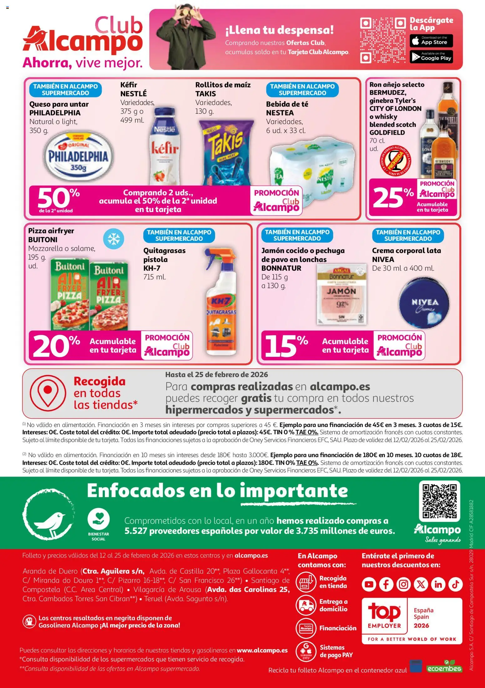 Alcampo - HP Nacional Unificado │ válido desde el 12.02.2026 | Página: 24 | Productos: Ron, Queso, Pizza, Crema