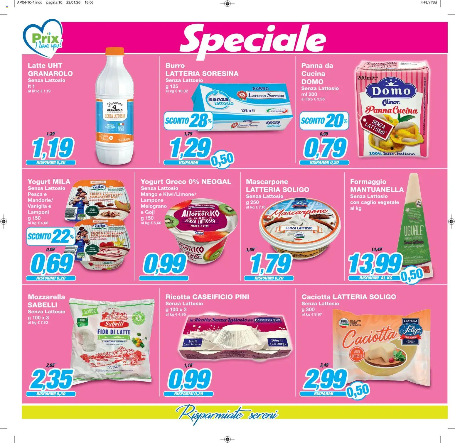 Volantino Prix del 03.02.2026 | Pagina: 10 | Prodotti: Yogurt greco, Lamponi, Mozzarella, Mango