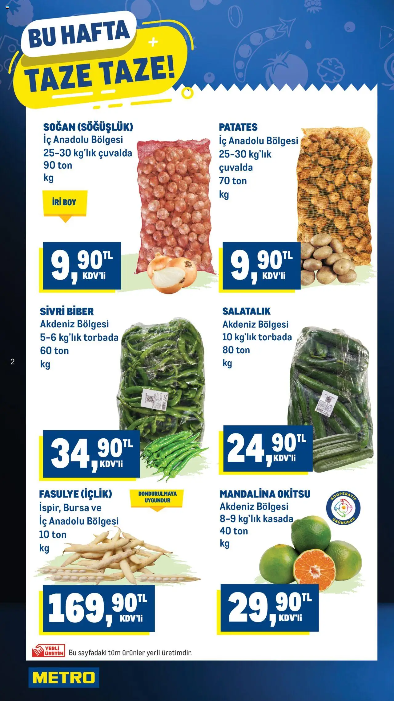 Metro Katalog - 25.09.2025 tarihinden itibaren geçerlidir | Sayfa: 2 | Ürünler: Taze soğan, Mandalina, Patates, Biber