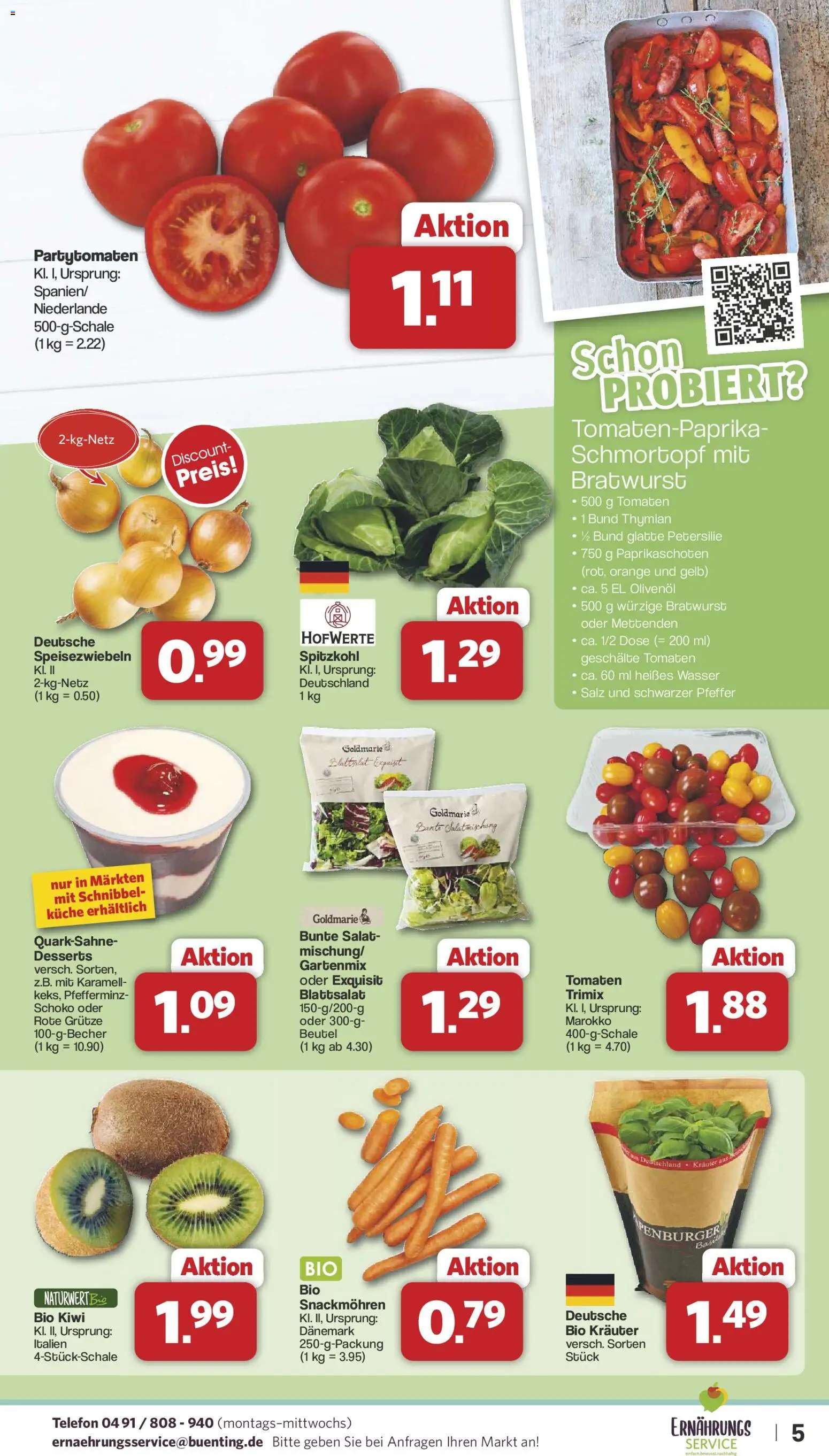 Famila Nordwest Prospekt 	 – gültig ab 08.12.2025 | Seite: 5 | Produkte: Bratwurst, Küche, Tomaten, Salat