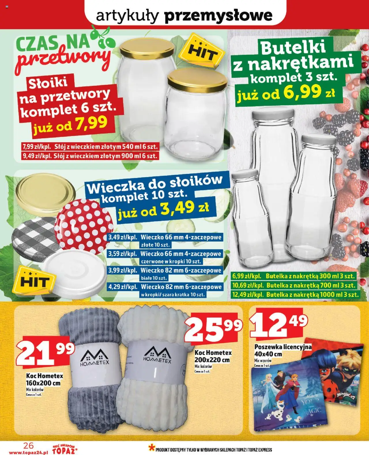 Topaz Gazetka od 07.08.2025 | Strona: 26 | Produkty: Koc, Artykuły przemysłowe