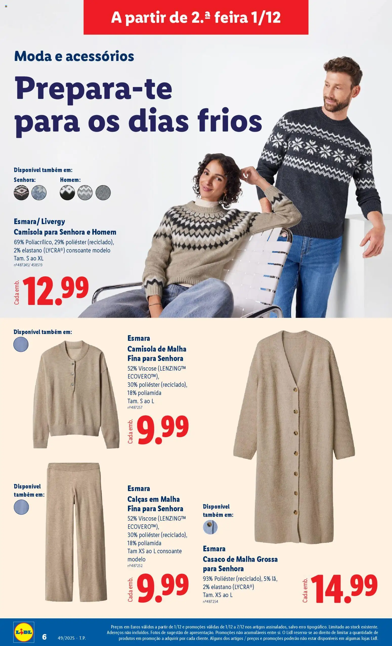 Lidl Novidades │ válido de 01.12.2025 | Página: 6 | Produtos: Casaco, Calças, Camisola
