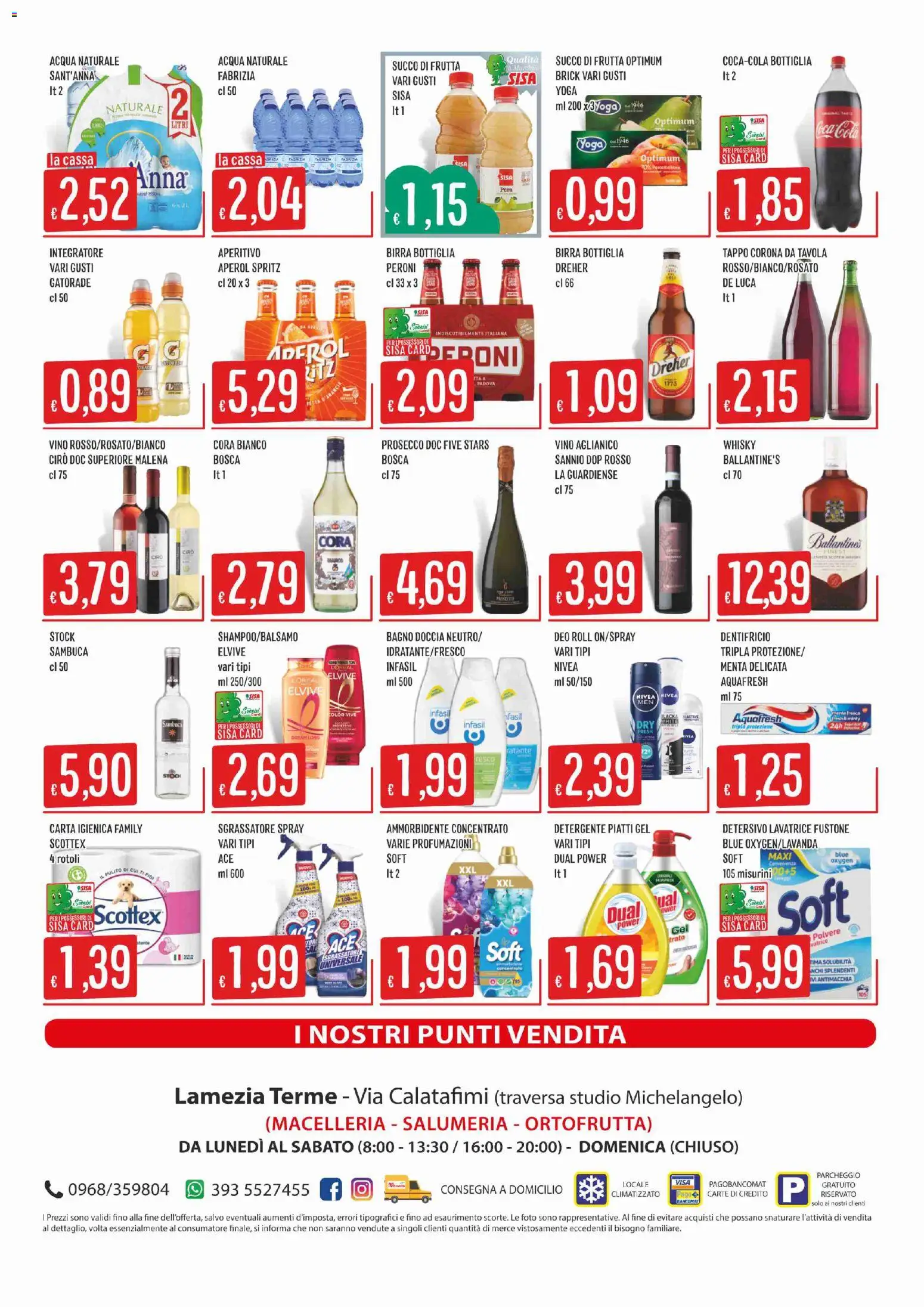 Volantino SISA del 07.04.2026 | Pagina: 4 | Prodotti: Dentifricio, Sgrassatore, Succo di frutta, Aperitivo