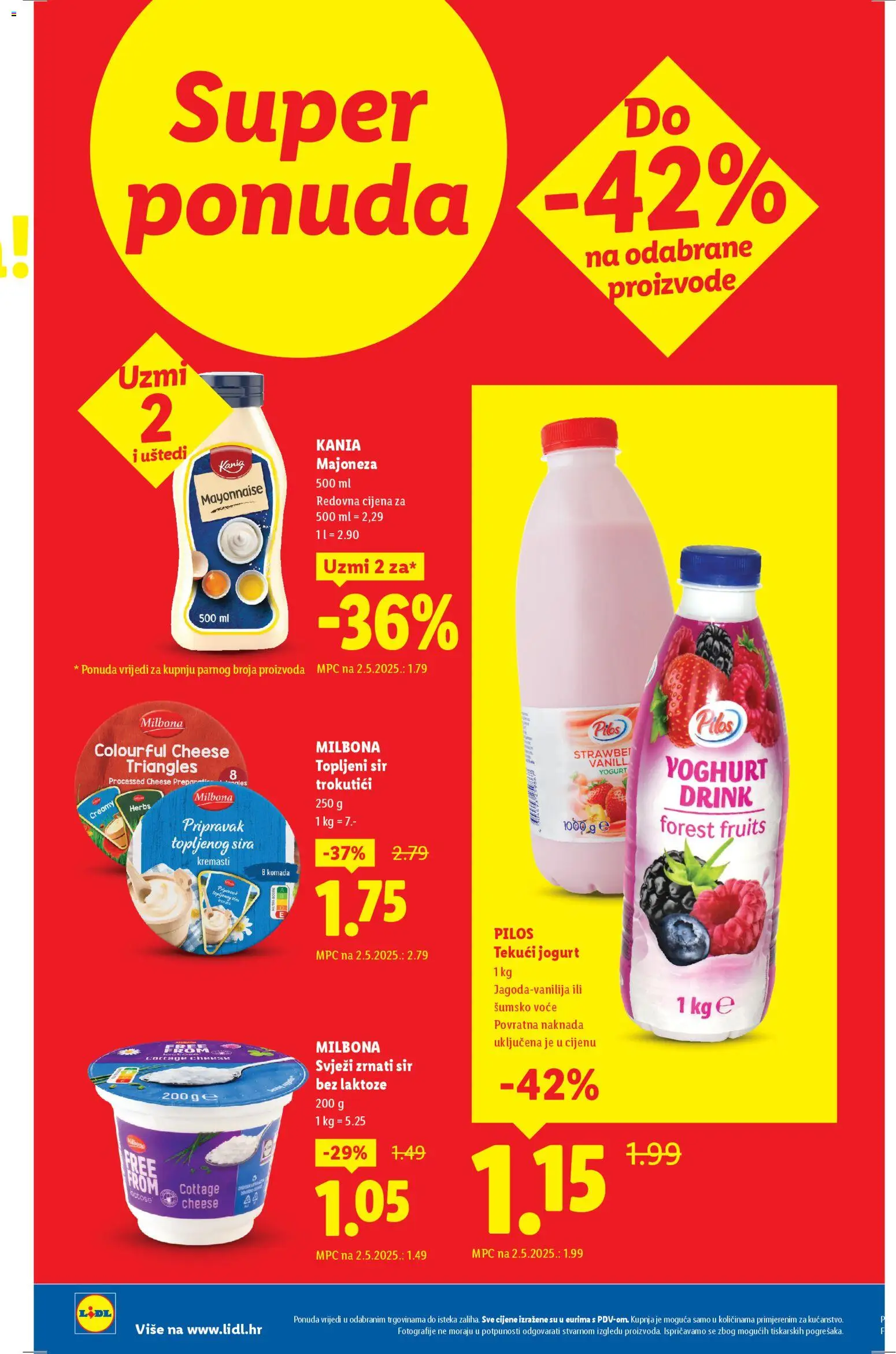 Lidl katalog | vrijedi od 23.03.2026 | Stranica: 2 | Proizvodi: Šumsko voće, Sir, Jogurt, Voće