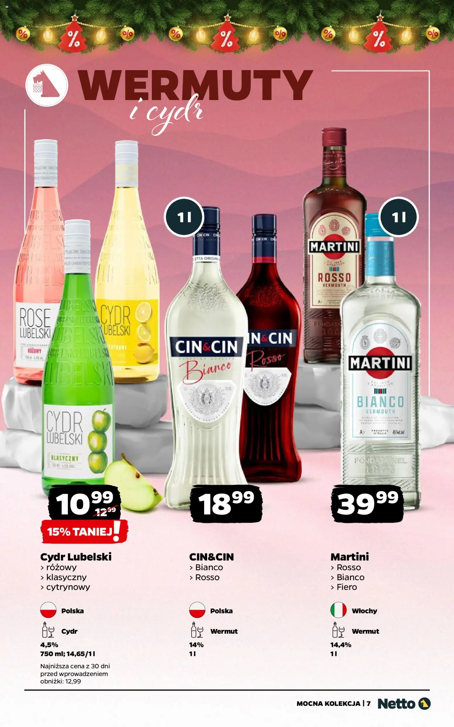 Netto gazetka - Wina od 08.12.2025 | Strona: 7 | Produkty: Martini, Cydr, Martini Bianco