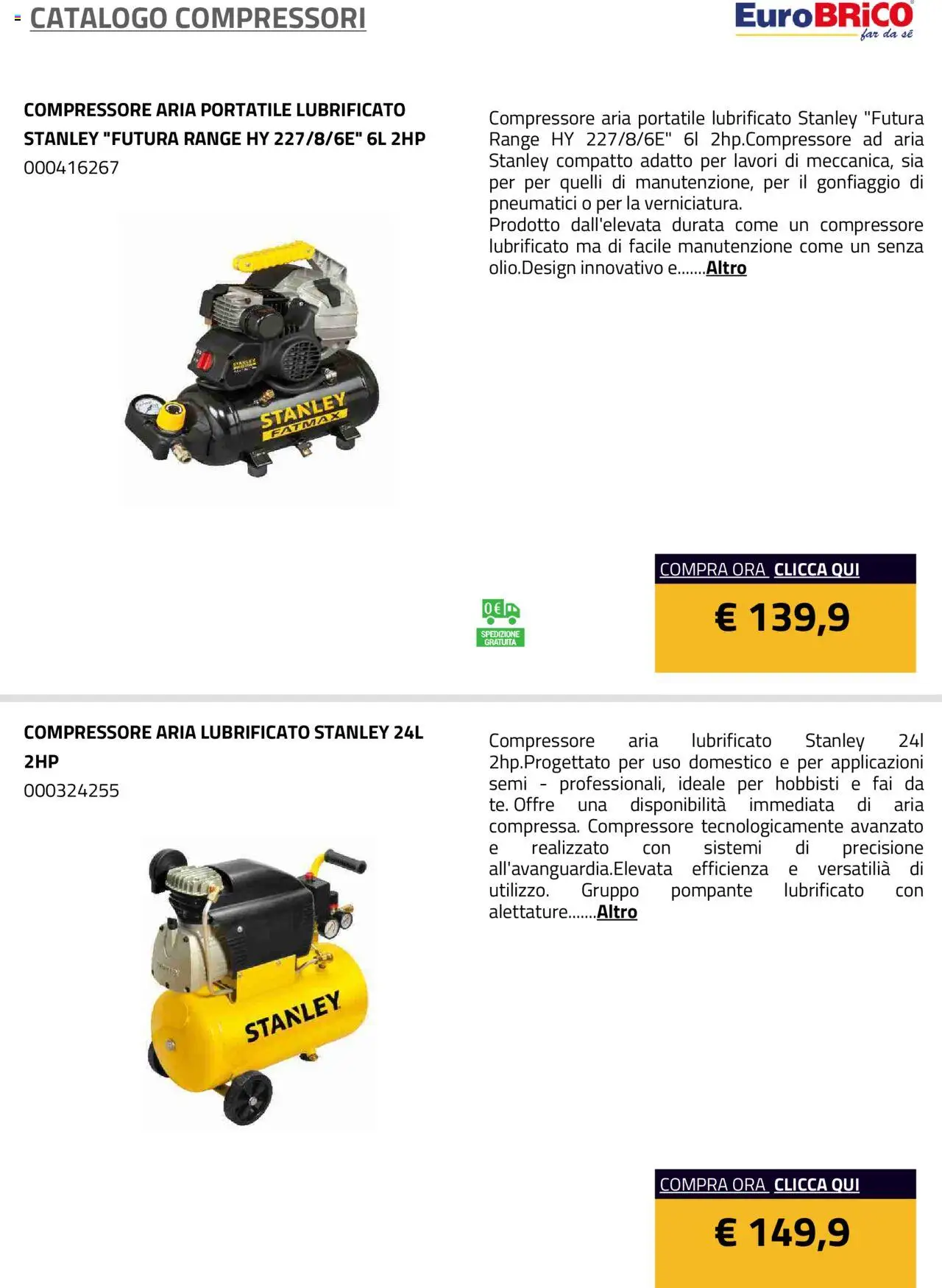 Volantino Eurobrico del 23.07.2025 | Pagina: 19 | Prodotti: Compressore