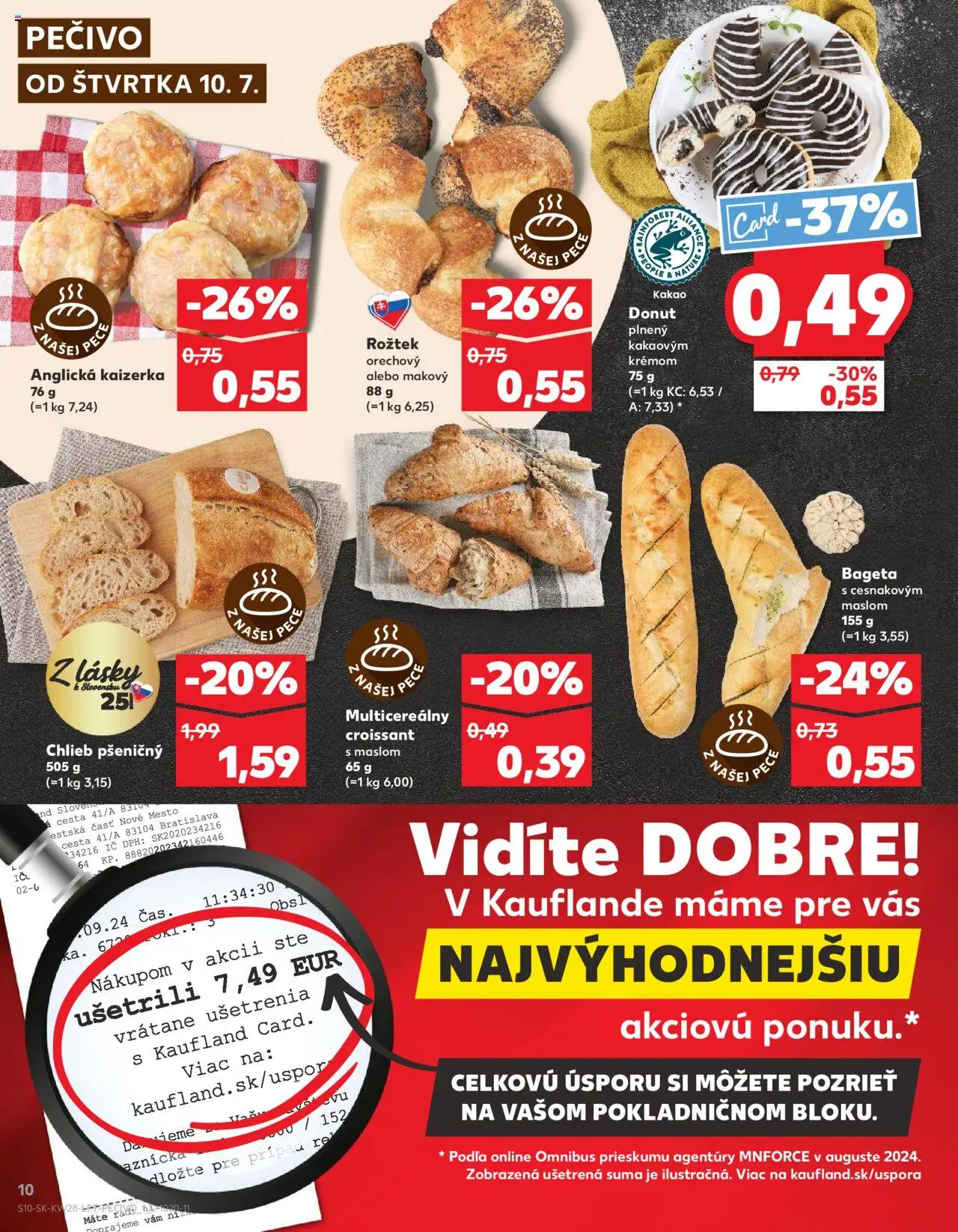 Kaufland Partizánske │ platný od 10.07.2025 | Strana: 10 | Produkty: Chlieb, Donut, Croissant, Pec