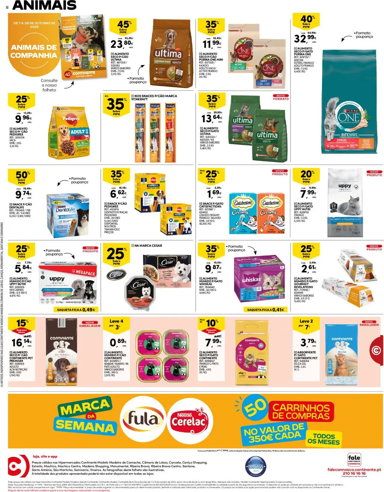 Continente - Madeira: Folheto Semanal │ válido de 07.10.2025 | Página: 16 | Produtos: Purina one, Frango, Peru, Salmão