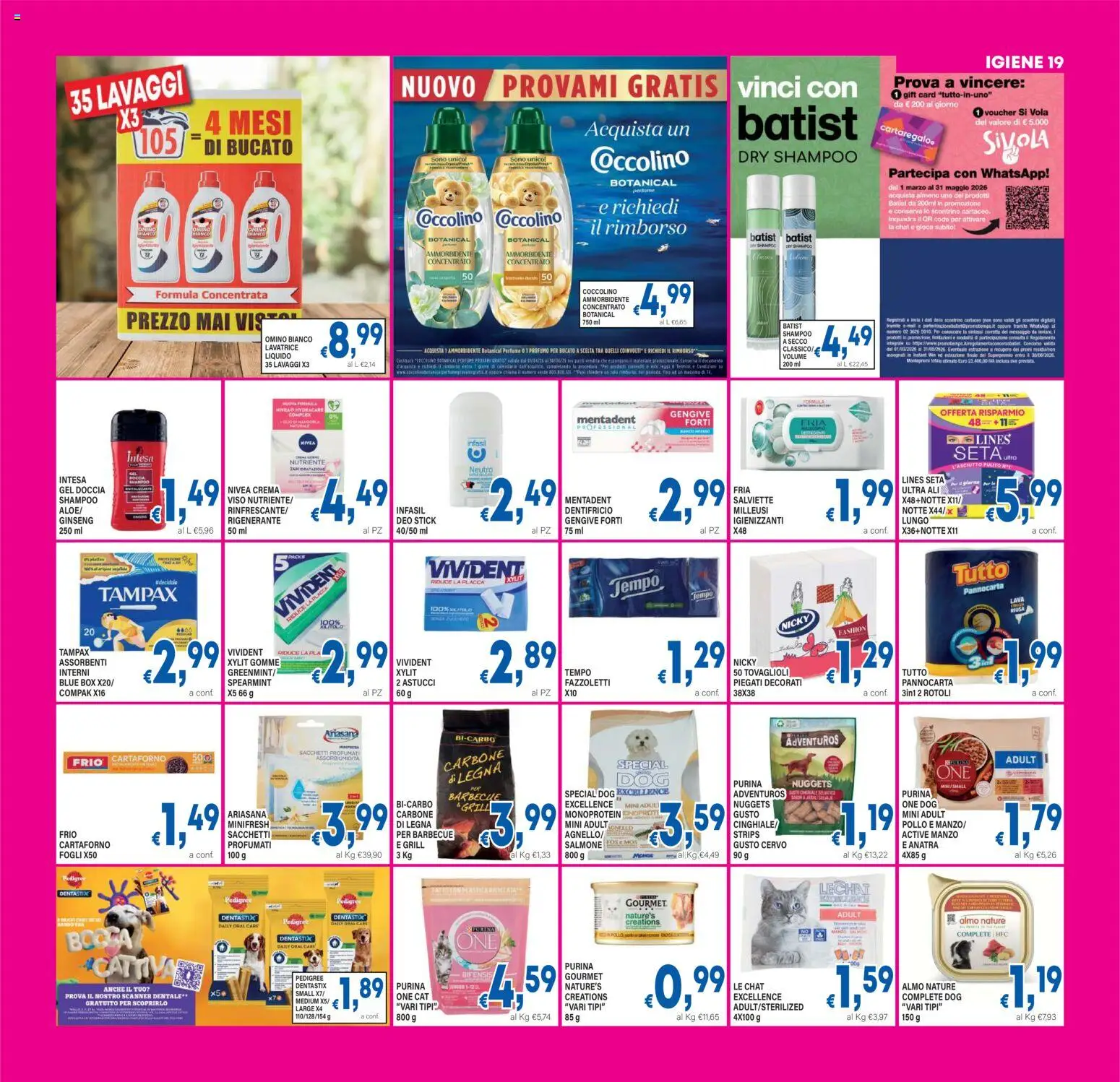 Volantino DEM del 29.04.2026 | Pagina: 19 | Prodotti: Shampoo, Ammorbidente, Nuggets, Lavatrice