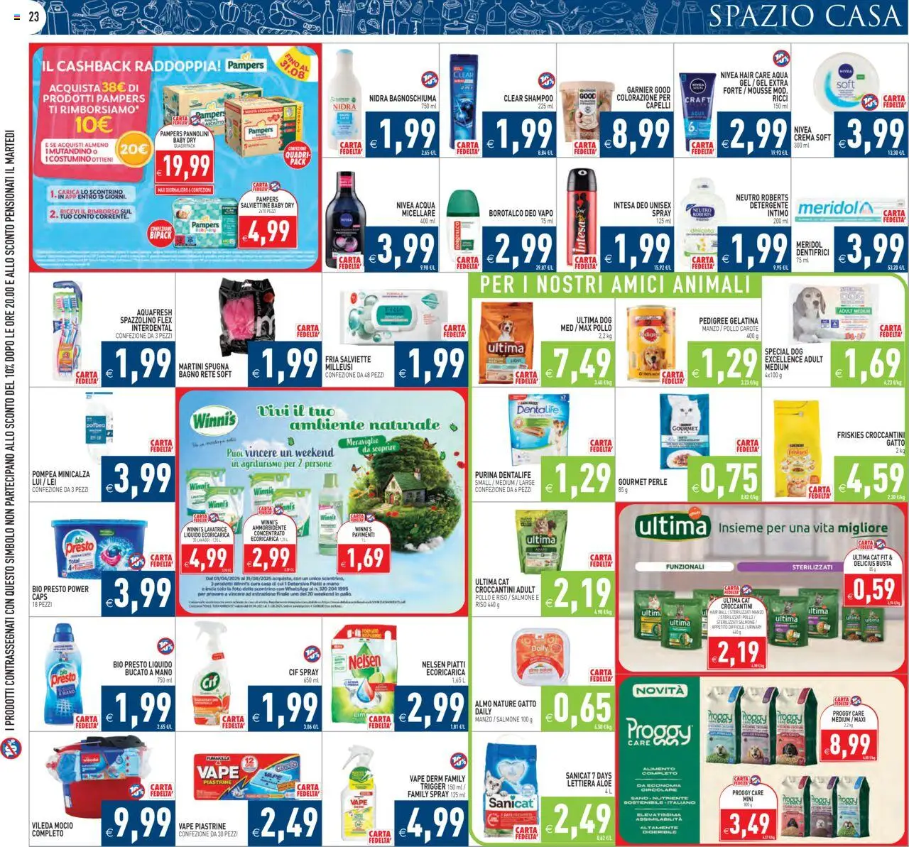 Volantino PIM Supermercati del 25.07.2025 | Pagina: 23 | Prodotti: Crema, Acqua micellare, Salmone, Intimo