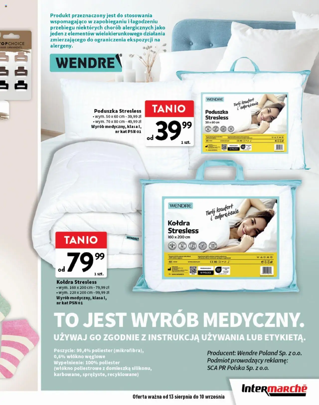 Intermarche Gazetka - Okazje pierwsza klasa od 13.08.2025 | Strona: 13 | Produkty: Poduszka, Kołdra