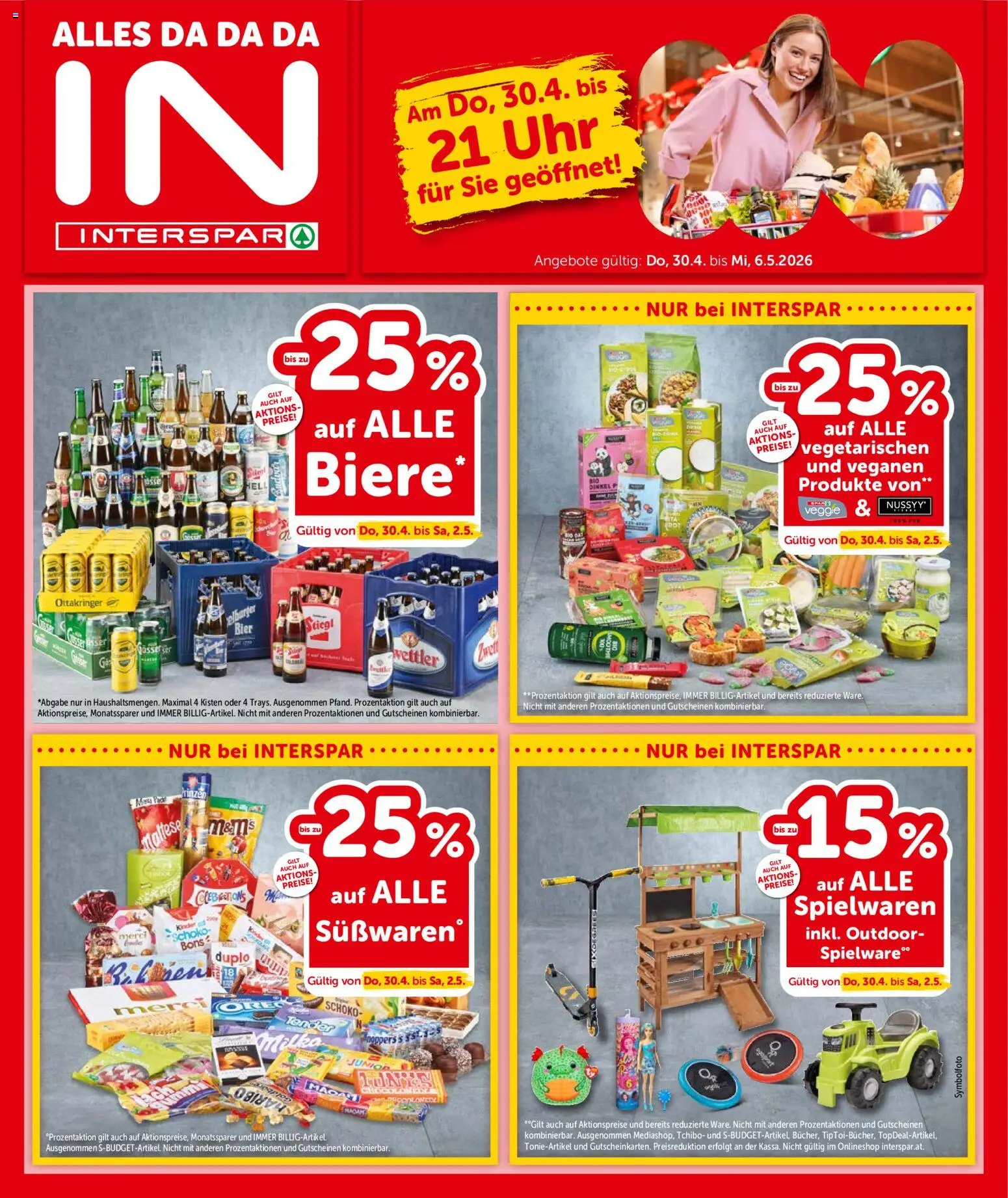 Interspar Flugblatt- Wien gültig ab 30.04.2026 | Seite: 1 | Produkte: Uhr, Bier