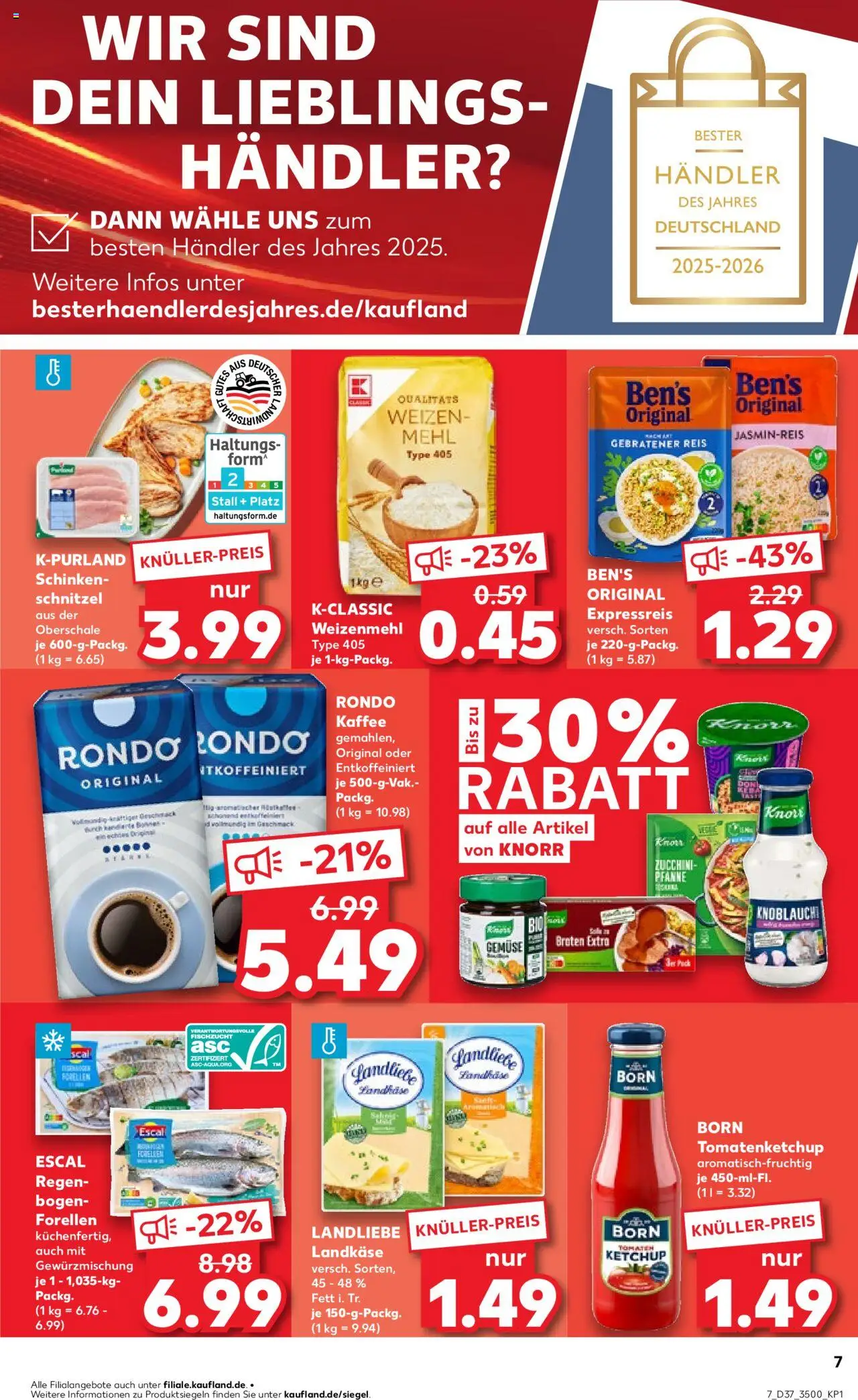 Kaufland prospekt Jena	 – gültig ab 11.09.2025 | Seite: 7 | Produkte: Mehl, Gemüse, Schinken, Ketchup