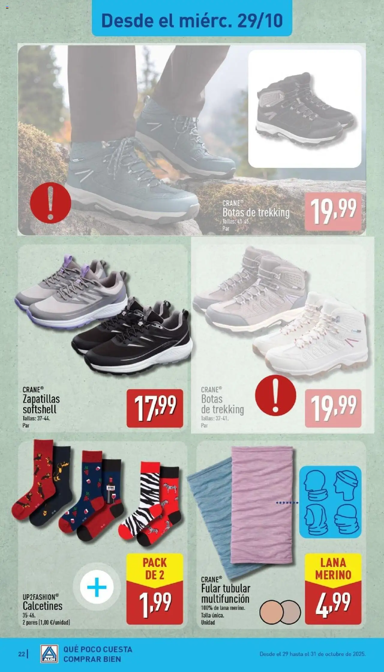 Aldi folleto Península │ válido desde el 27.10.2025 | Página: 22 | Productos: Fular, Botas, Zapatillas