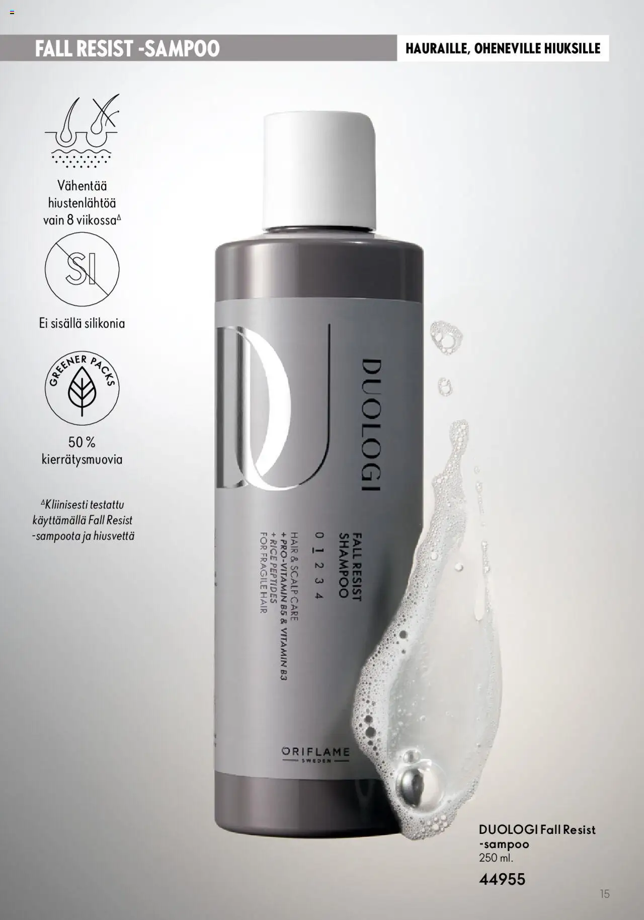 Oriflame Duologi – voimassa 28.08.2023 alkaen | Sivu: 15 | Tuotteet: Shampoo