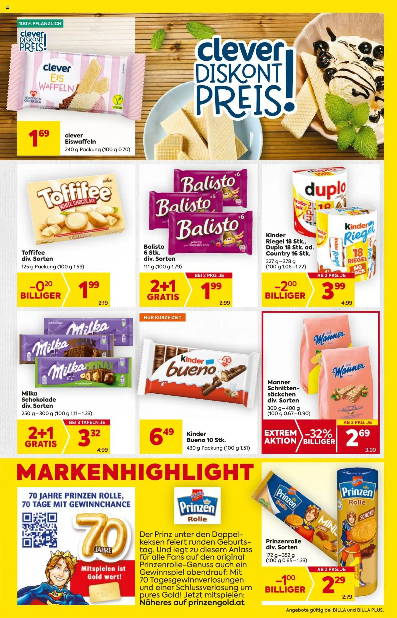 Billa AT akciós ujság - amely érvényes a következő dátumtól: 24.07.2025 | Oldal: 11 | Termékek: Duplo, Toffifee, Vegán