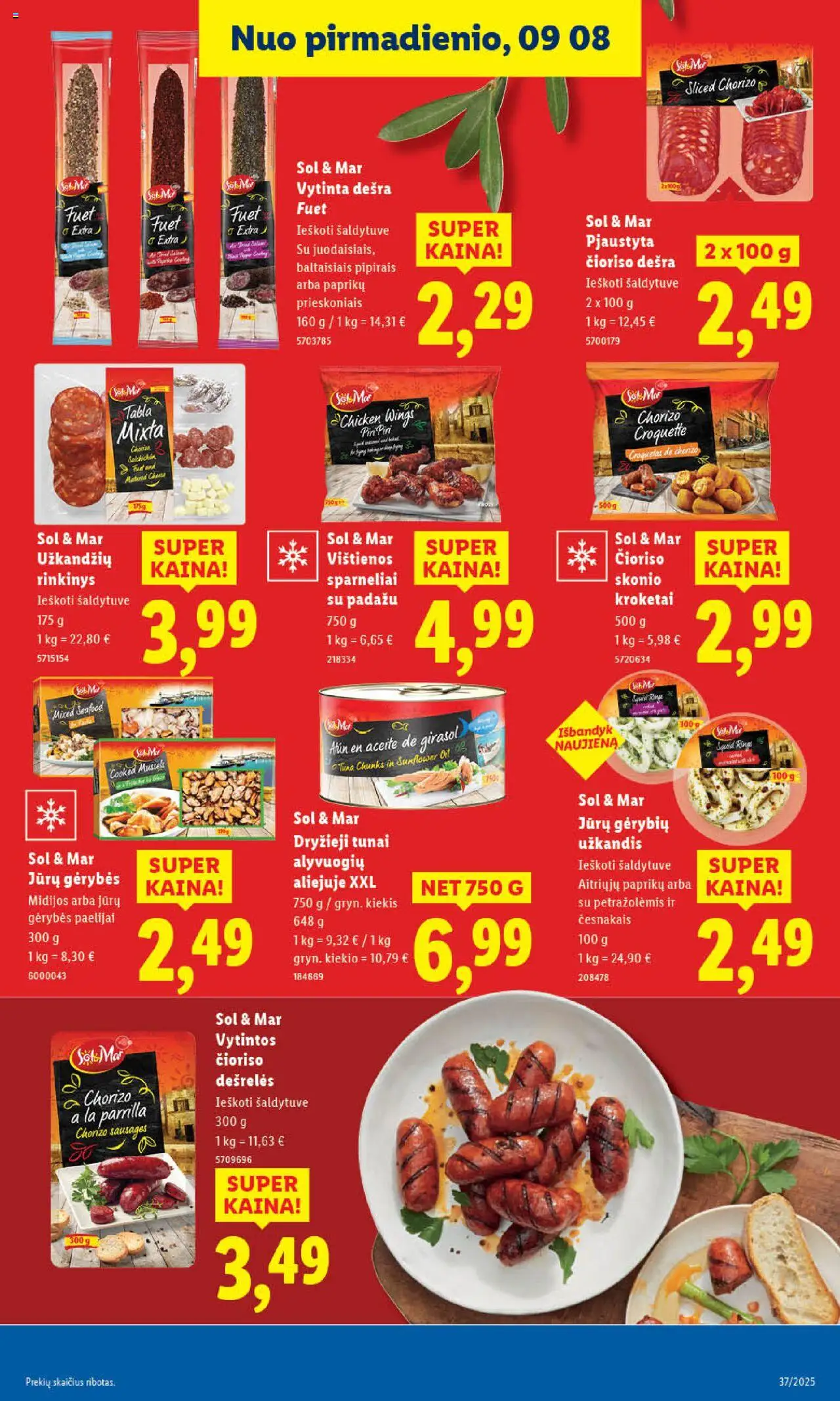LIDL akcijos nuo 08.09.2025 | Puslapis: 11 | Prekių: Vištienos, Dešrelės, Dešra