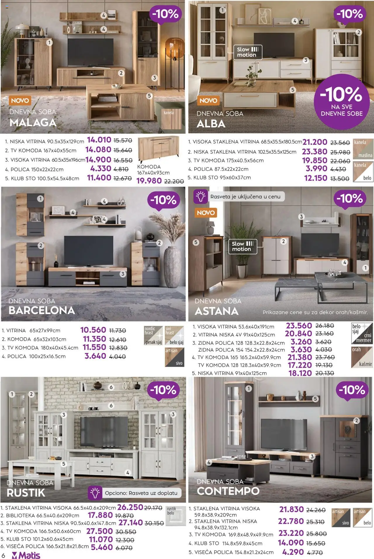 Matis katalog - važi od 01.08.2025 | Strana: 6 | Proizvode: Komoda, Tv komoda, Sto, Orah
