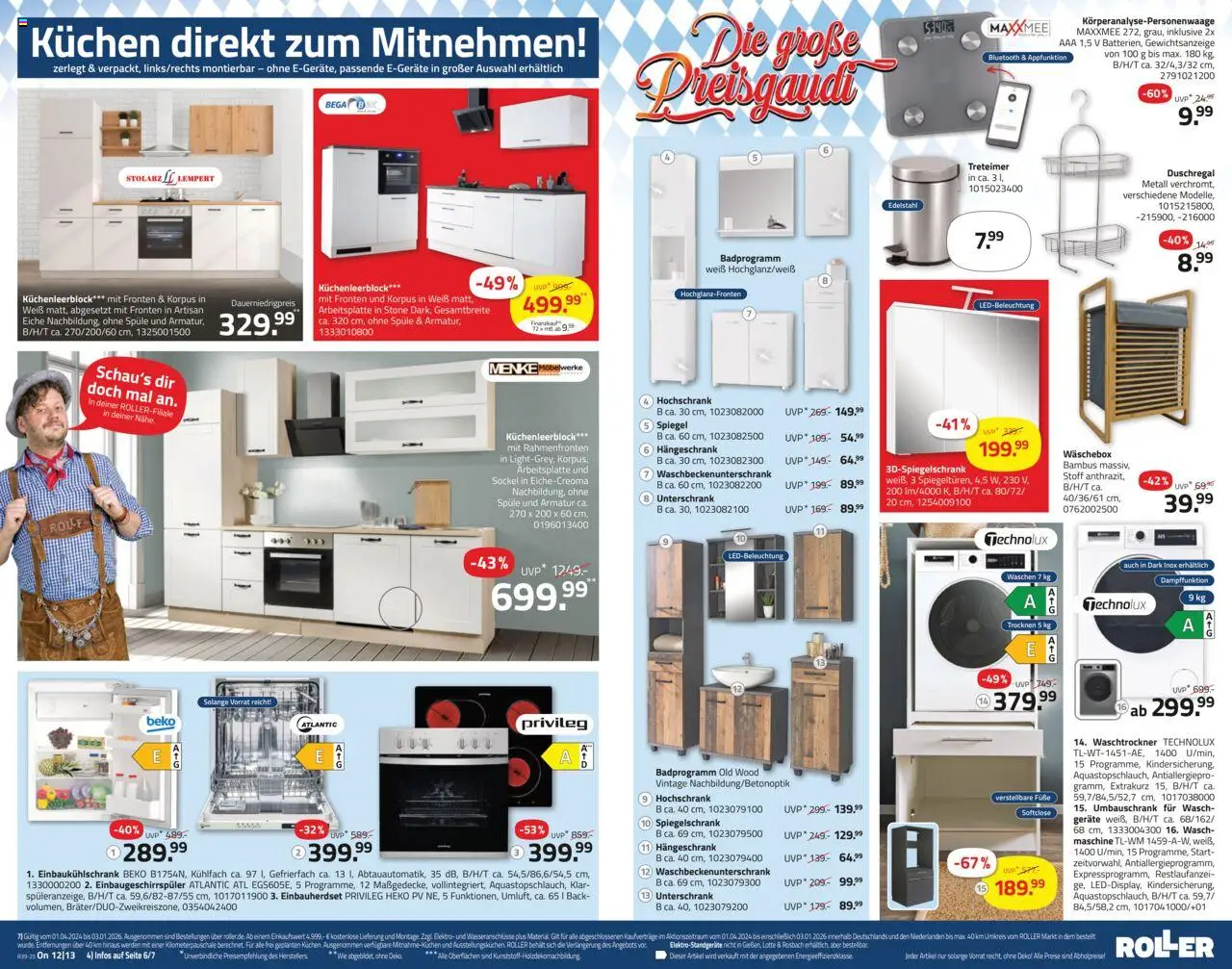 Roller Prospekt 	 – gültig ab 21.09.2025 | Seite: 7 | Produkte: Spiegel, Hängeschrank, Hochschrank, Waschtrockner