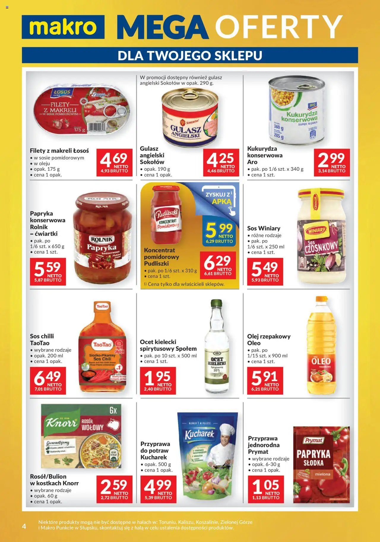 Makro Gazetka - Mega oferty dla Twojego Sklepu oferta z alkoholem od 05.08.2025 | Strona: 4 | Produkty: Chili, Olej rzepakowy, Koncentrat pomidorowy, Papryka