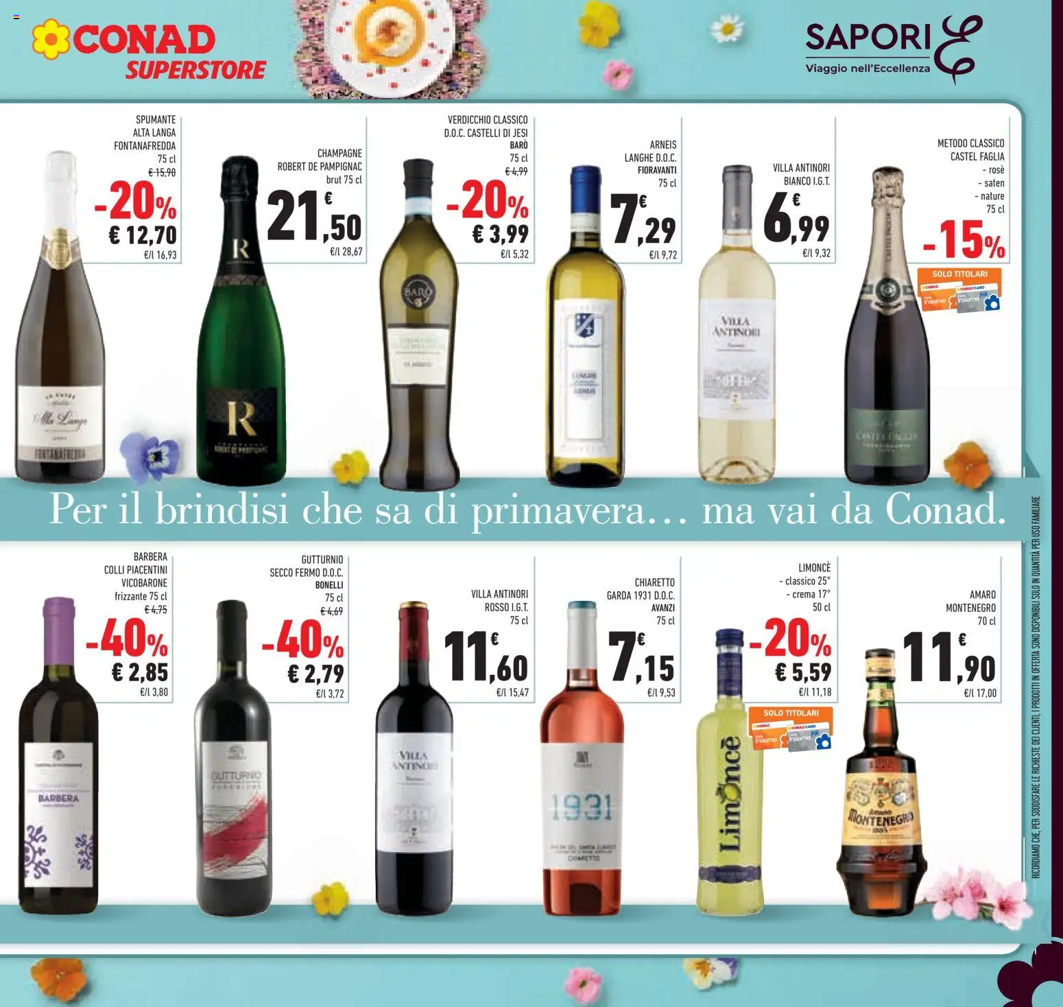 Volantino Conad del 25.03.2026 | Pagina: 9 | Prodotti: Crema, Spumante, Champagne, Amaro