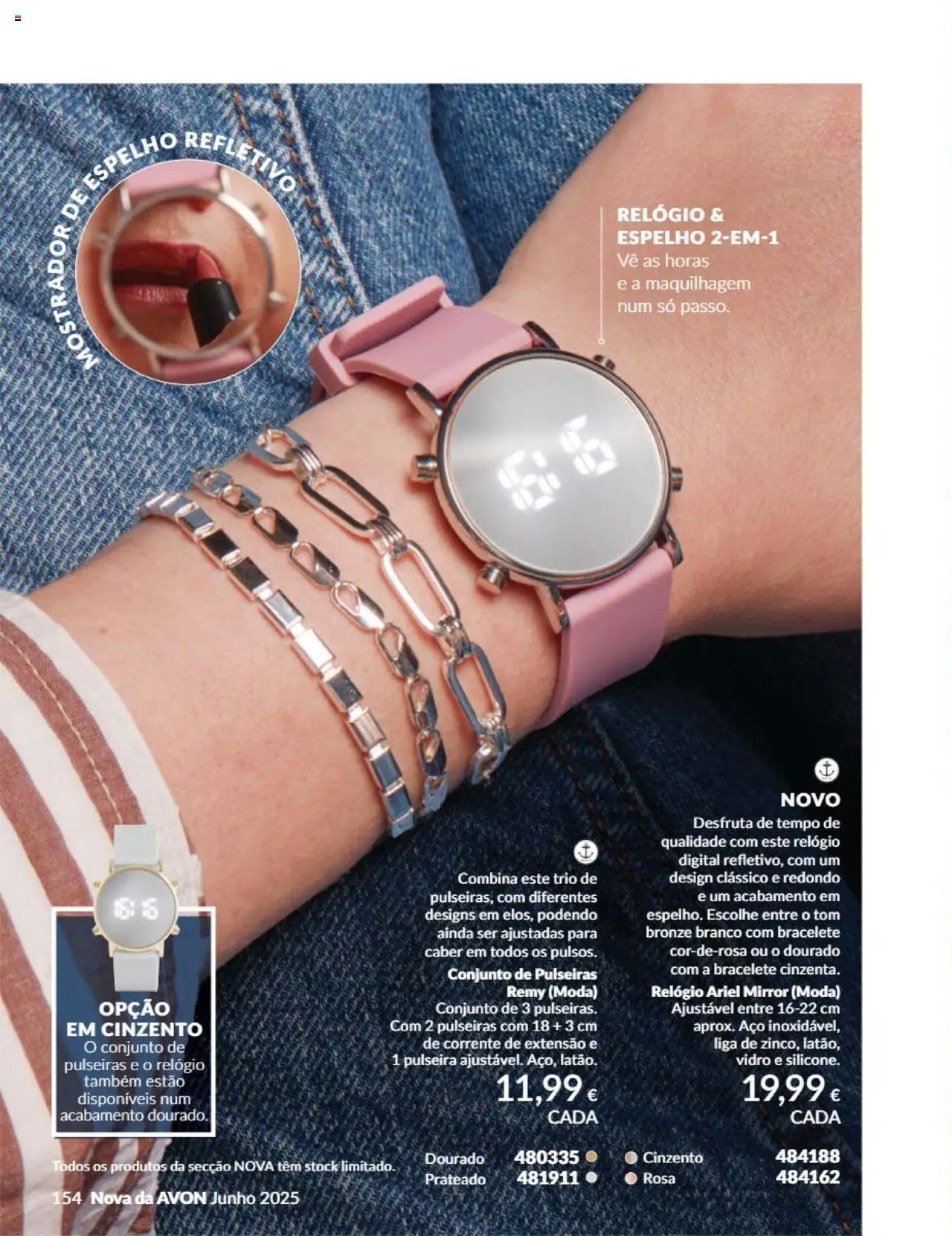 Catálogo Avon Campanha 6 │ válido de 01.06.2025 | Página: 154 | Produtos: Relógio, Pulseira, Maquilhagem, Espelho