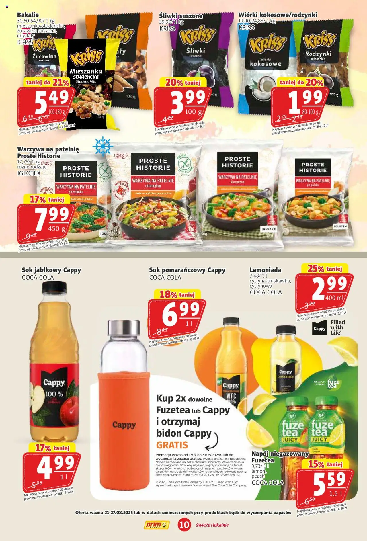 Prim Market Gazetka od 21.08.2025 | Strona: 10 | Produkty: Patelnie, Żurawina, Śliwki suszone, Rodzynki