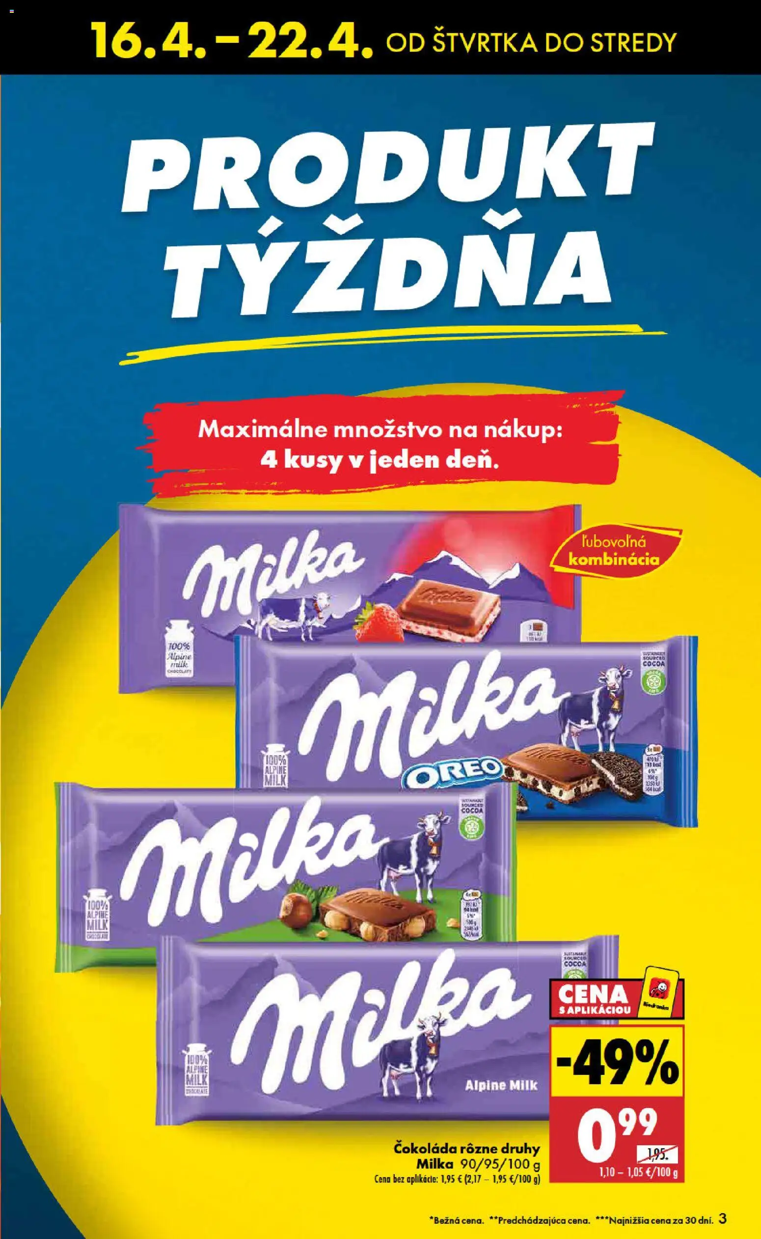 Nové Biedronka akcie – leták je platný od 16.04.2026 | Strana: 3 | Produkty: Čokoláda, Milka
