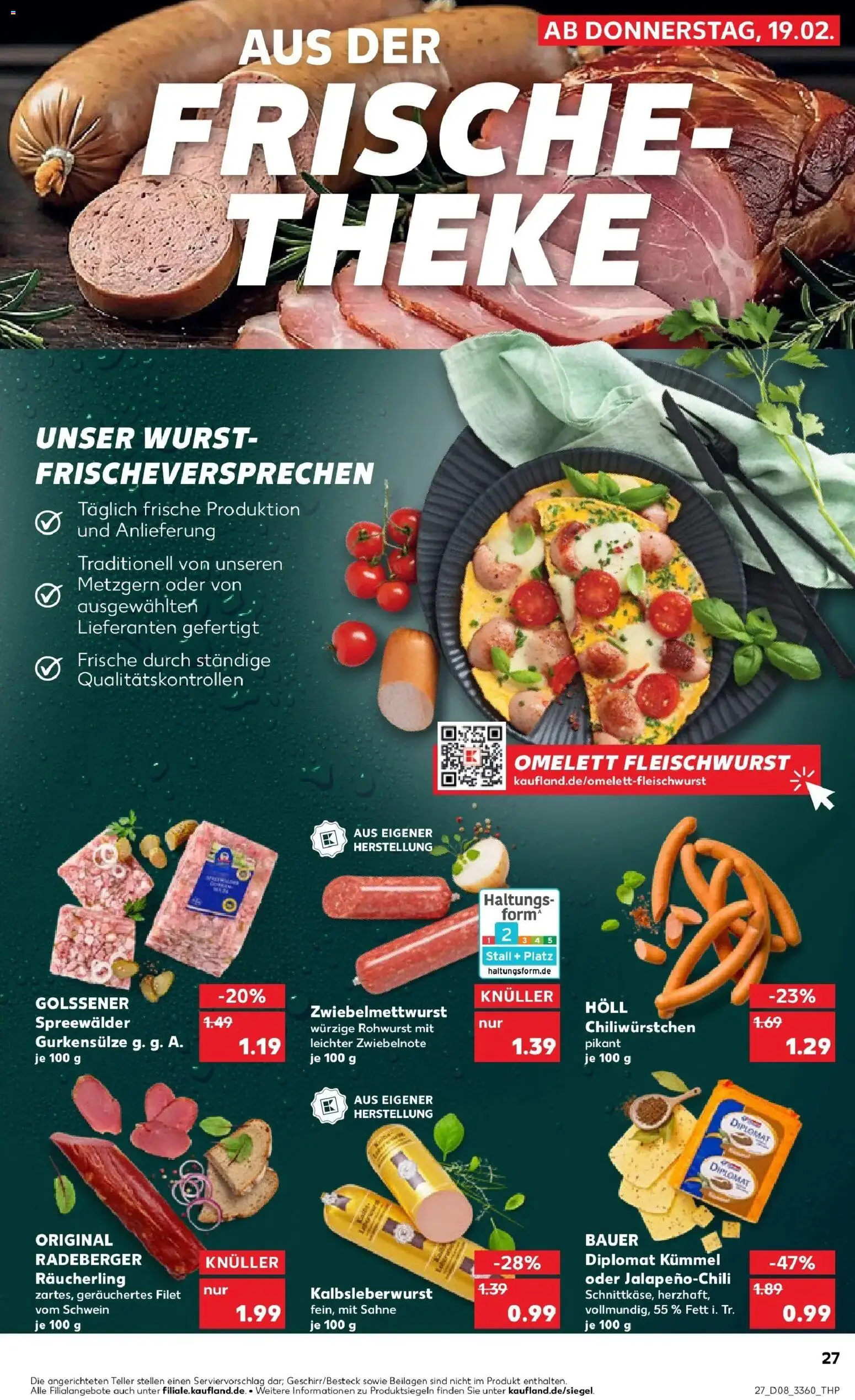 Kaufland prospekt Blankenfelde-Mahlow	 – gültig ab 22.02.2026 | Seite: 27 | Produkte: Theke, Wurst, Sahne