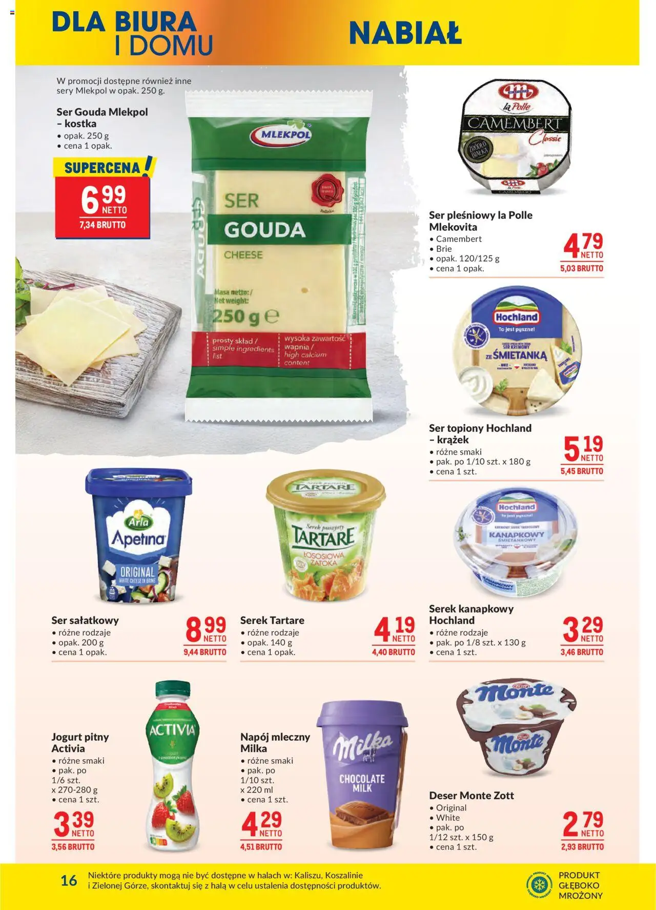 Makro Gazetka od 14.10.2025 | Strona: 16 | Produkty: Ser topiony, Ser pleśniowy, Serek, Sery
