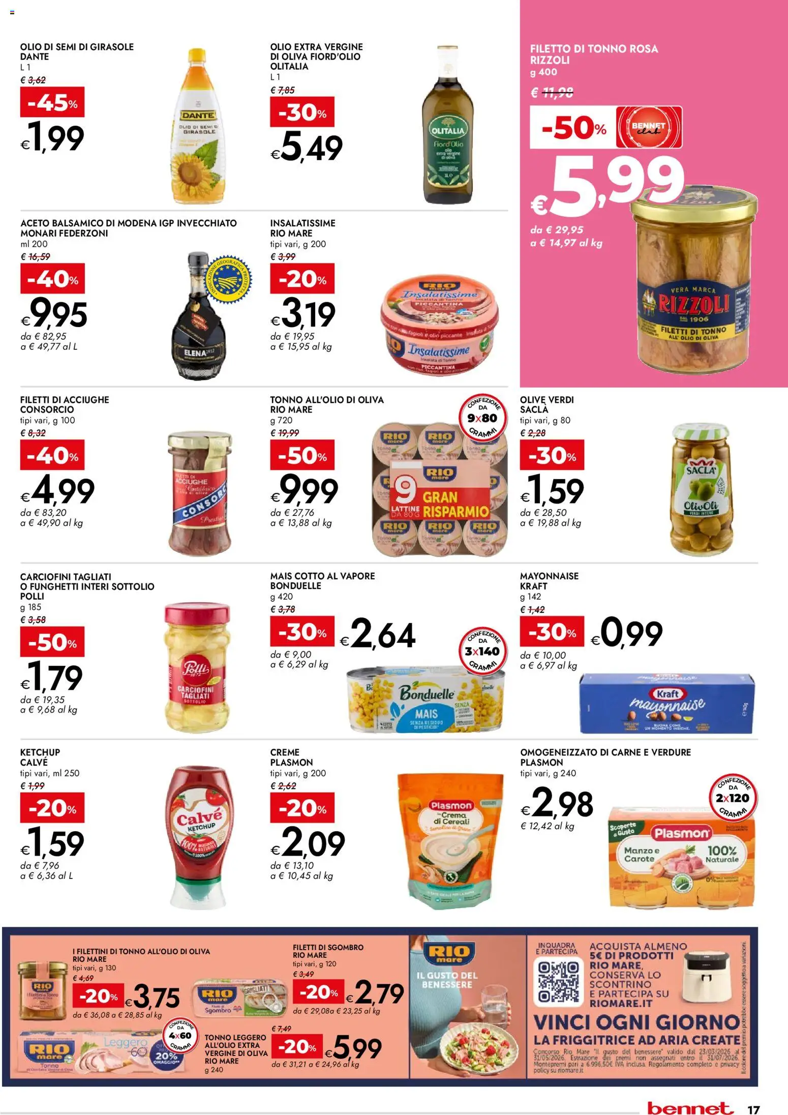 Volantino bennet del 23.03.2026 | Pagina: 17 | Prodotti: Manzo, Verdure, Acciughe, Tonno