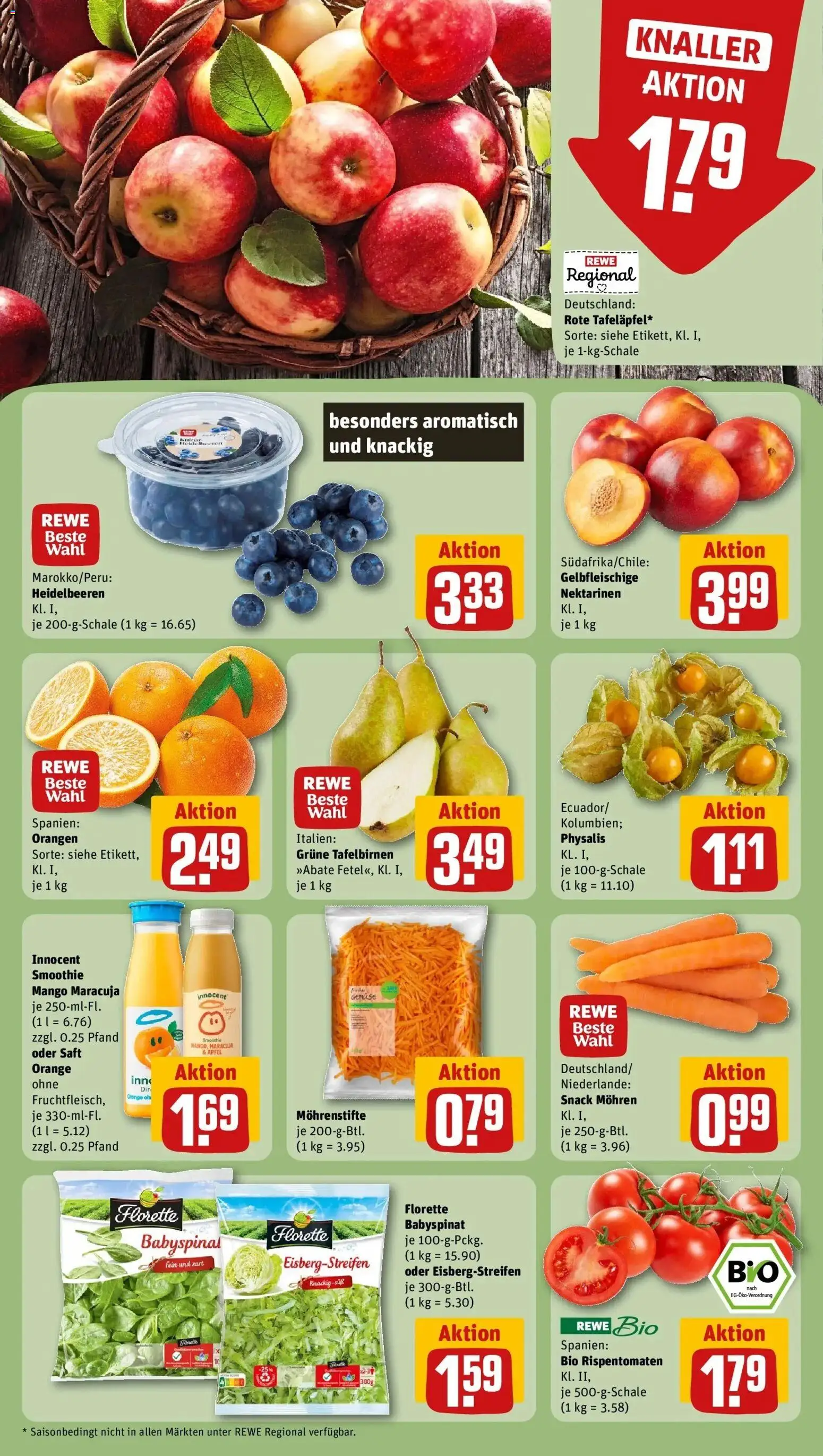 Rewe Prospekt Weikersheim	 – gültig ab 09.03.2026 | Seite: 6 | Produkte: Nektarinen, Äpfel, Mango, Saft