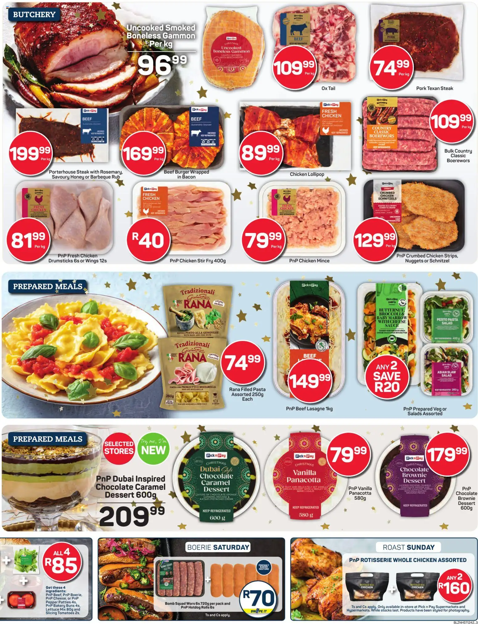 New Pick n Pay catalogue – valid from 08.12.2025 | Page: 3 | Products: Bakery, Chocolate, Tomatoes, Pasta