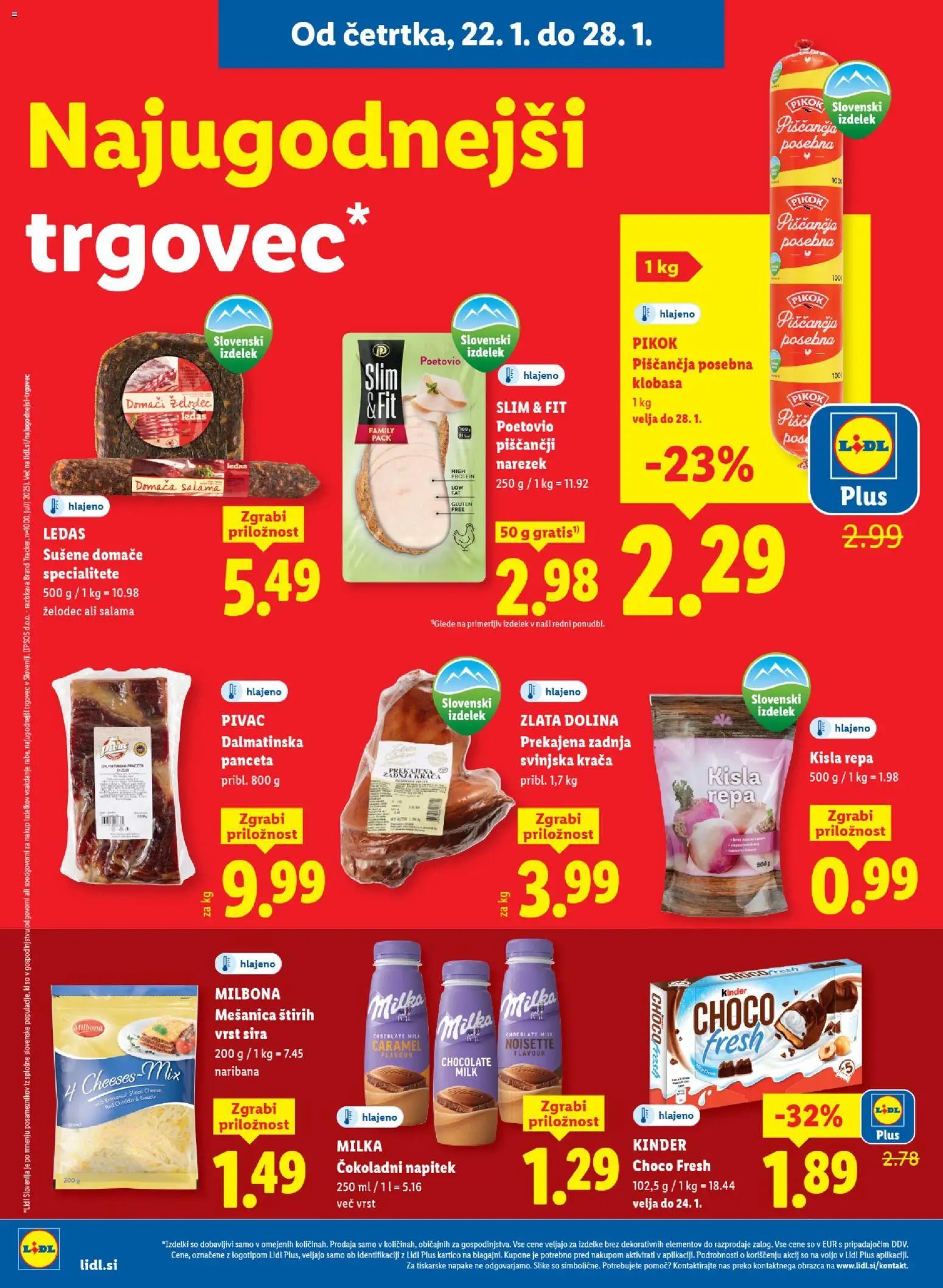 Novi Lidl katalog ponudbe – veljaven od 22.01.2026 | Stran: 8 | Izdelki: Panceta, Narezek, Salama