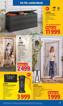 LIVARNO Lamellás szúnyogháló, 4 db megerősített szegélyű lamella, belevarrt rögzítősúllyal, UV-álló, fény- és légáteresztő, méretre vágható háló és profilok, méret: kb. 100x220 cm - amely érvényes a következő dátumtól: 09.04.2026 | Oldal: 27 | Termékek: Elektromos rovarcsapda, Játékok, Szúnyogháló