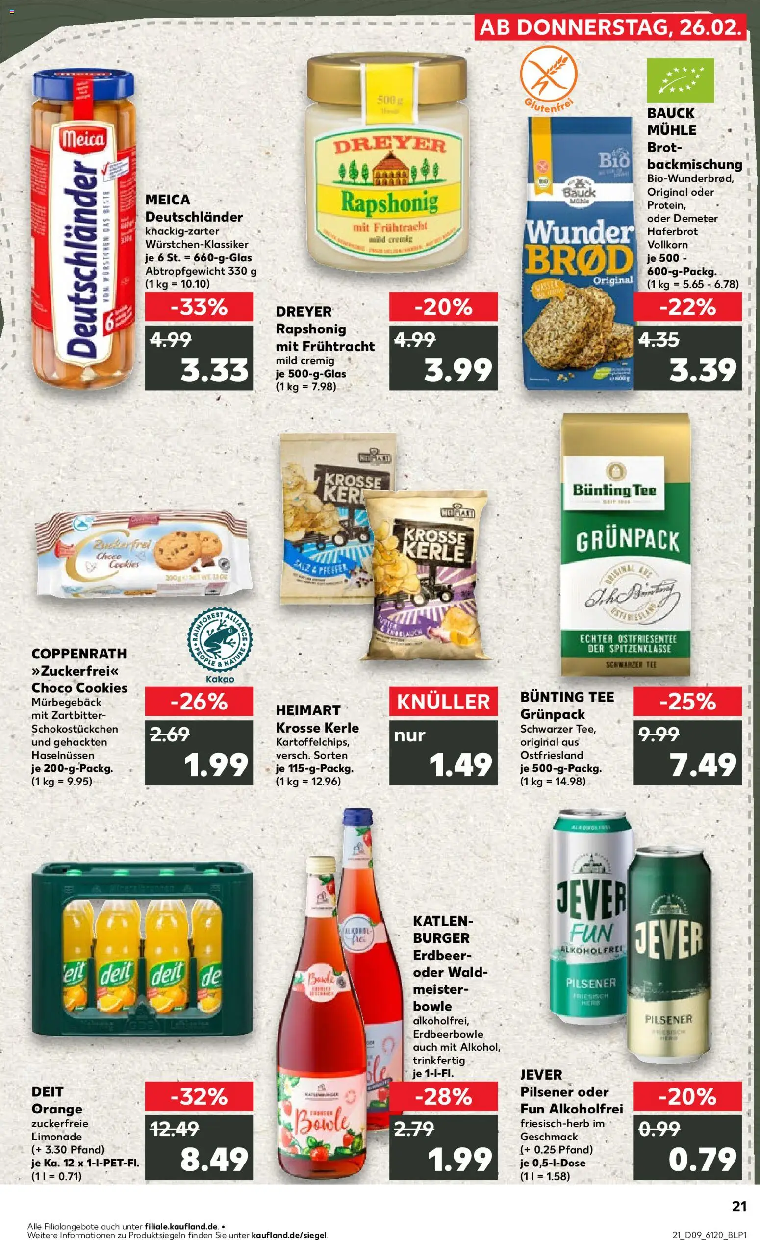 Kaufland prospekt Bremen	 – gültig ab 26.02.2026 | Seite: 21 | Produkte: Burger, Salz, Jever, Chips