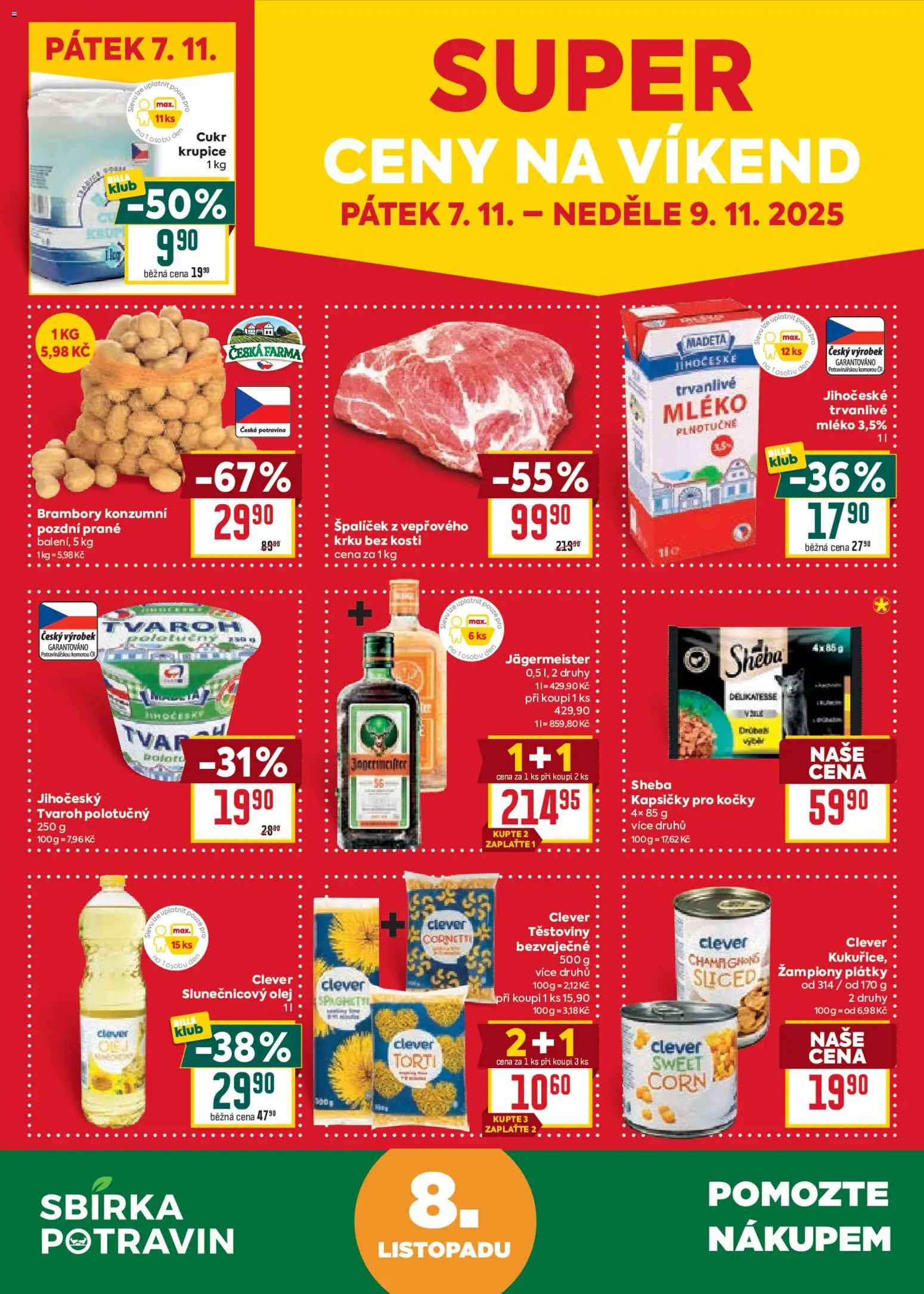 Billa Velký leták od 05.11.2025 | Strana: 35 | Produkty: Mléko, Kapsičky pro kočky, Brambory, Sheba