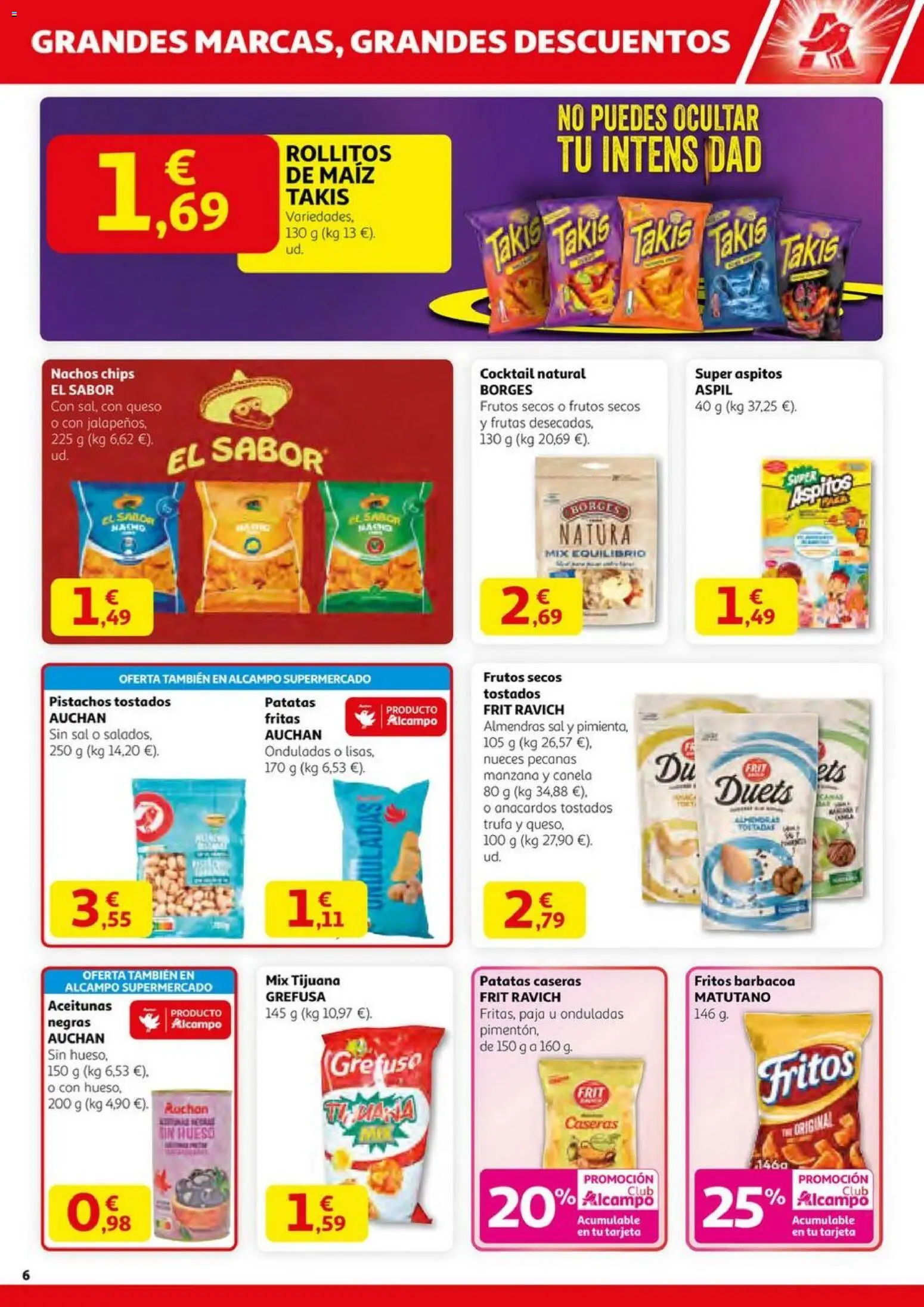 Alcampo - HG Pio XII Unificado  │ válido desde el 23.10.2025 | Página: 6 | Productos: Καλτσάκια μισά, Queso, Frutos secos, Barbacoa