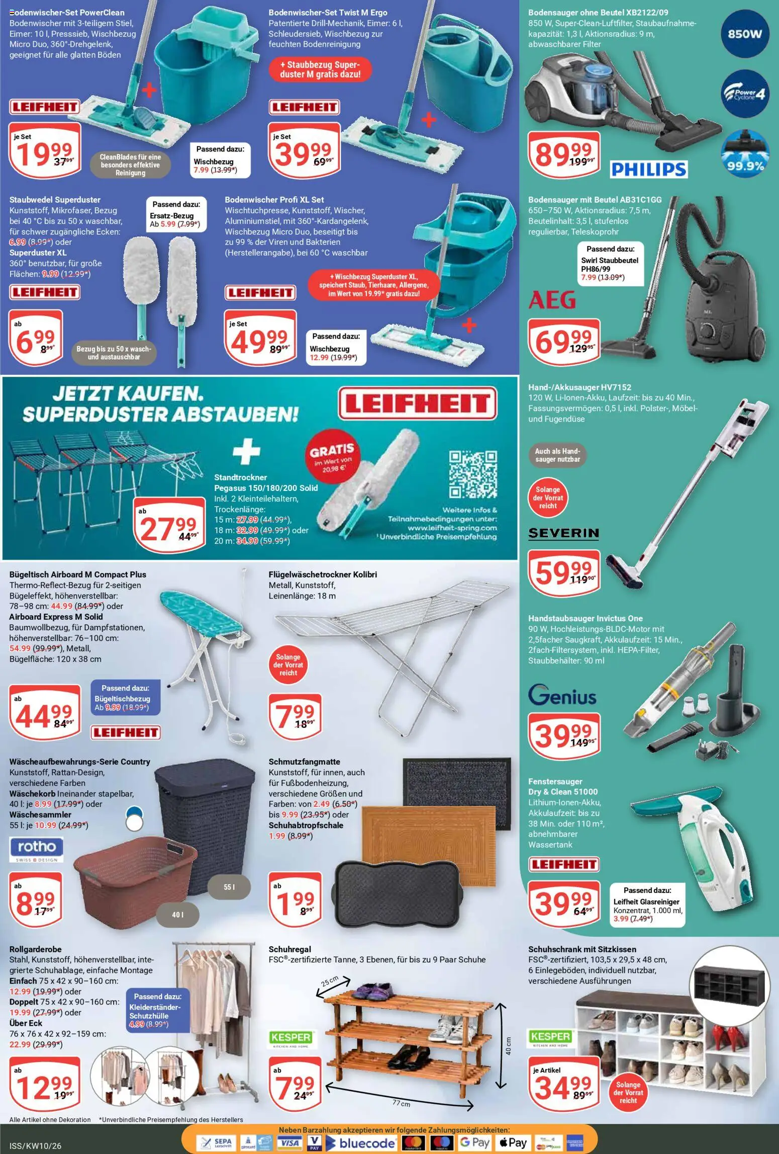 Globus Prospekt – gültig ab 02.03.2026 | Seite: 21 | Produkte: Philips, Kleiderständer, Schuhregal, Schmutzfangmatte