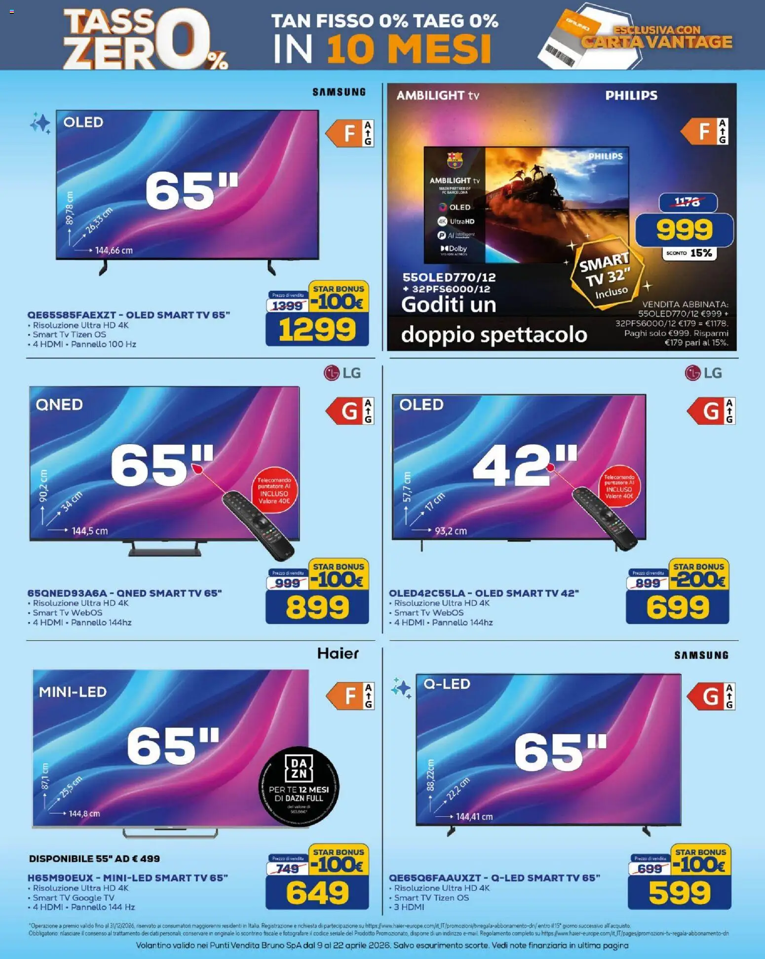 Volantino BRUNO del 09.04.2026 | Pagina: 4 | Prodotti: Telecomando, Tè, smart TV, Samsung